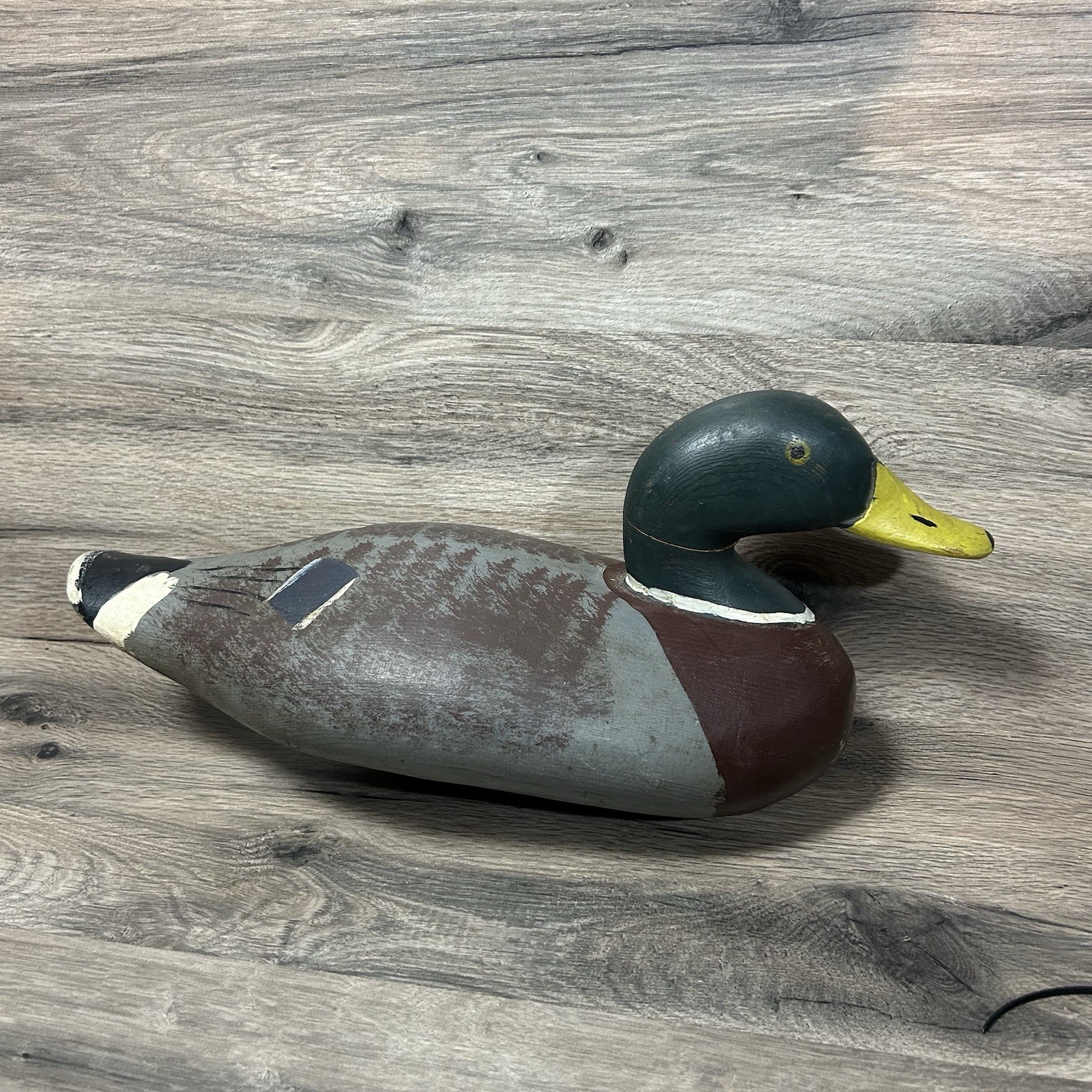 Wooden Duck Decoy Hand Carved / Painted By Unknown Artist Vintage Mailand