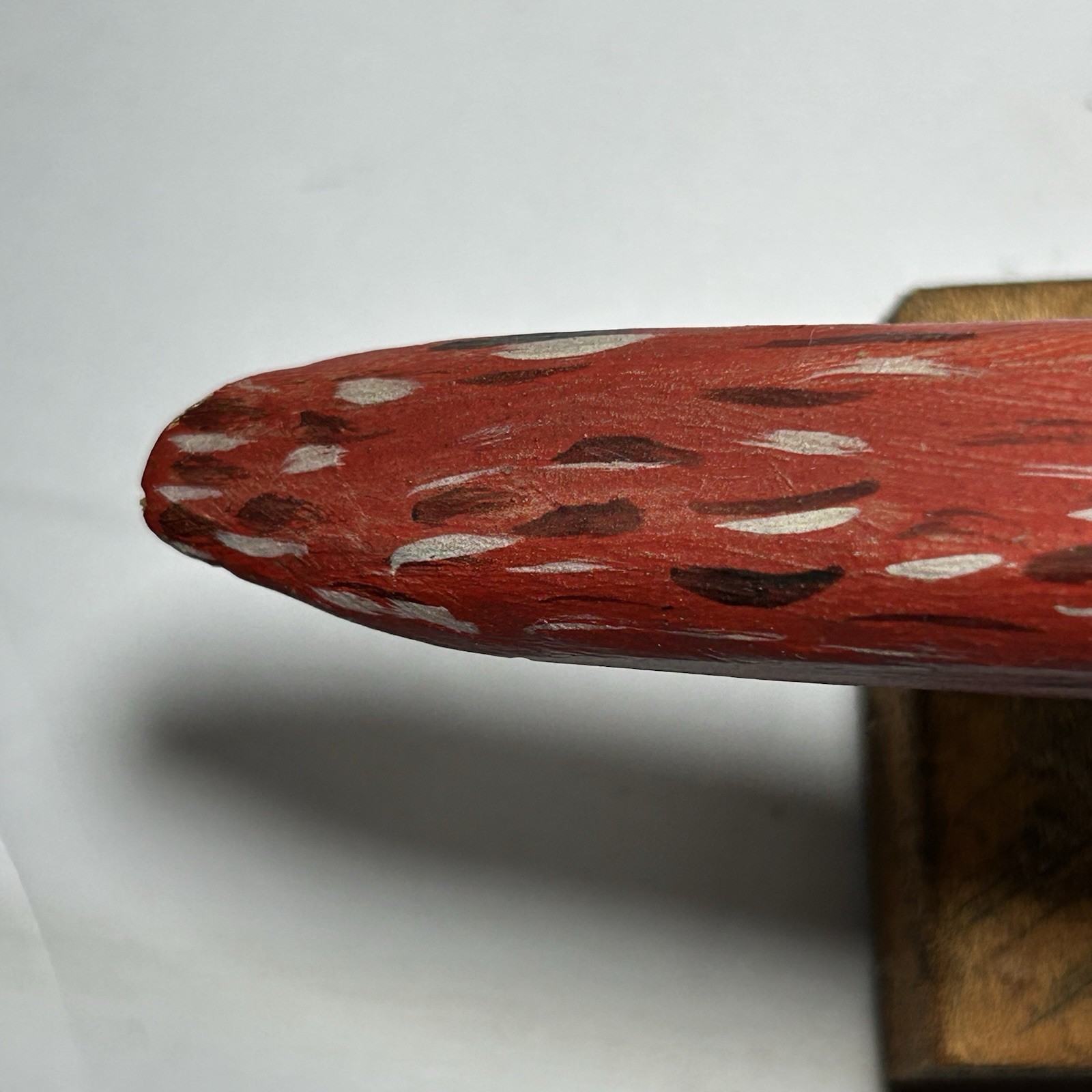 Signed bird duck decoy vintage wood hand carved & painted on stand Display 1985