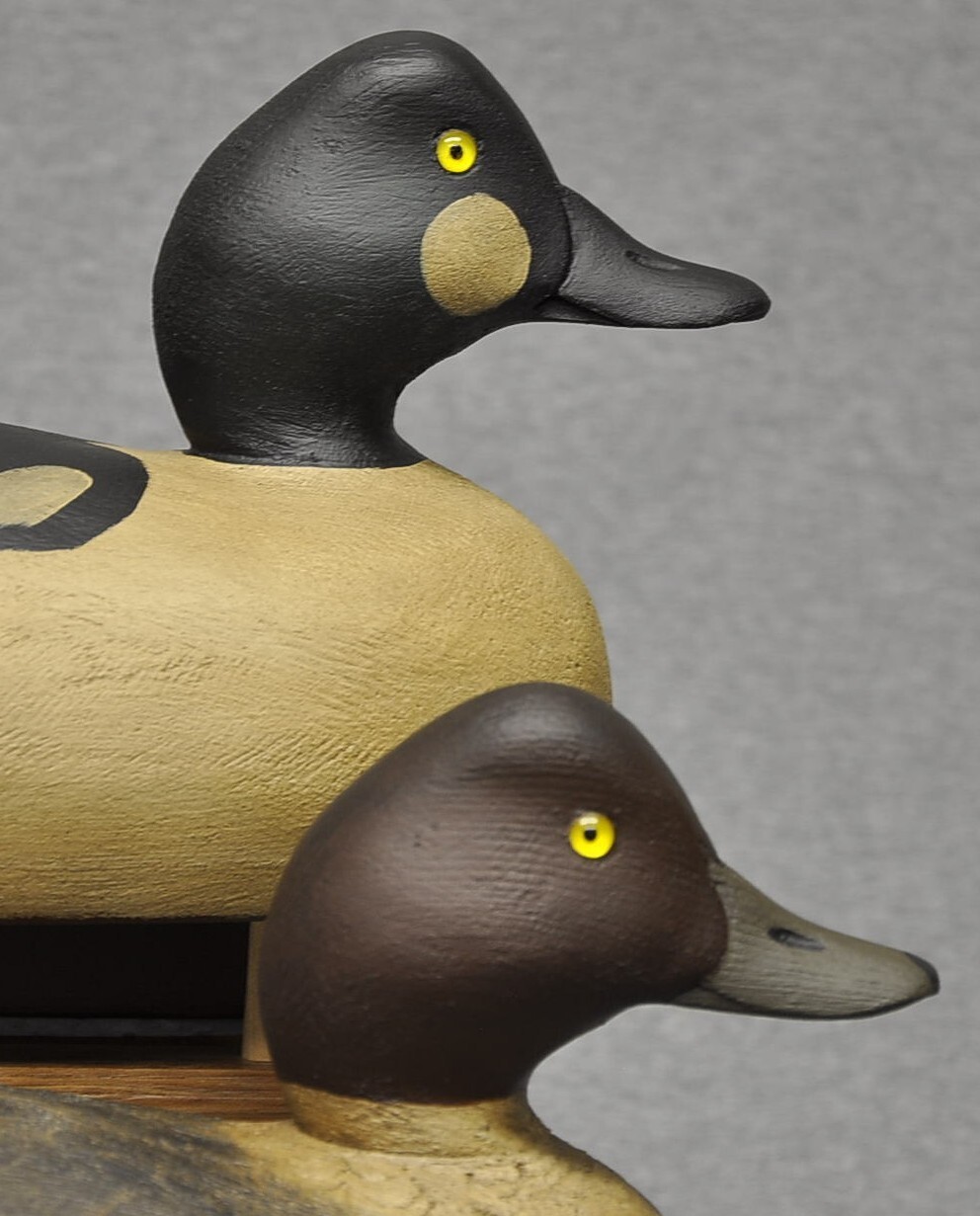 GOLDENEYE PAIR BEN SCHMIDT STYLE DUCK DECOYS Darkfeather Freedman ORIG PAINT
