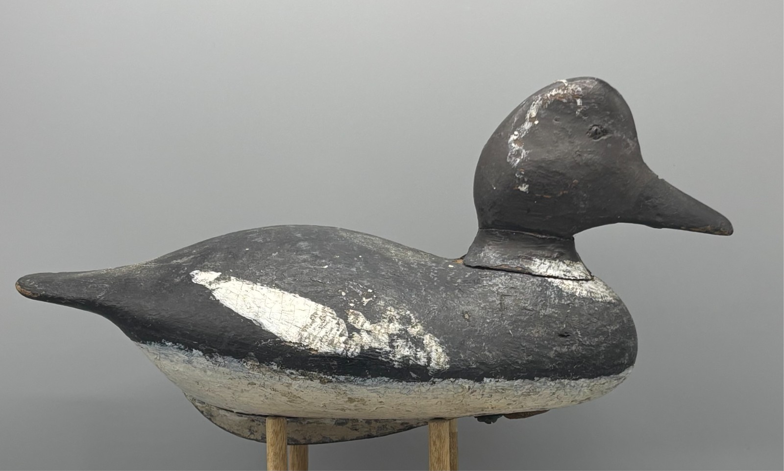 EARLY LAKE CHAMPLAIN (?)* GODENEYE HEN VINTAGE DUCK DECOY *KEEL-LIKE BALLAST*