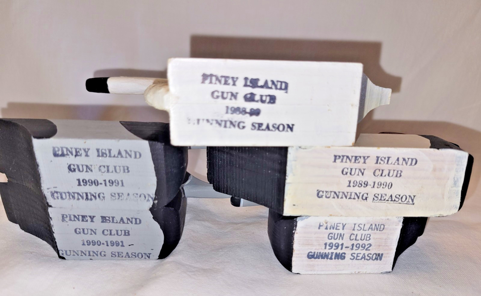 RARE Set of 5 Miniature DECOYS PINEY ISLAND GUN CLUB Currituck NC for Members