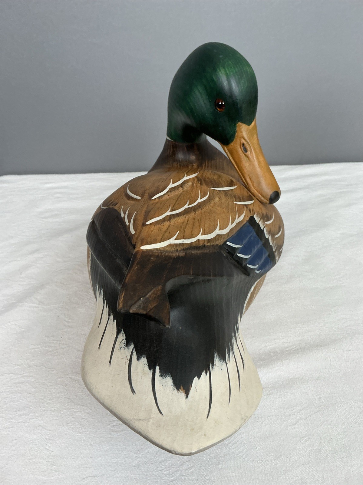 Vintage K.W. White Ducks Unlimited Mallard Duck Decoy Signed Numbered