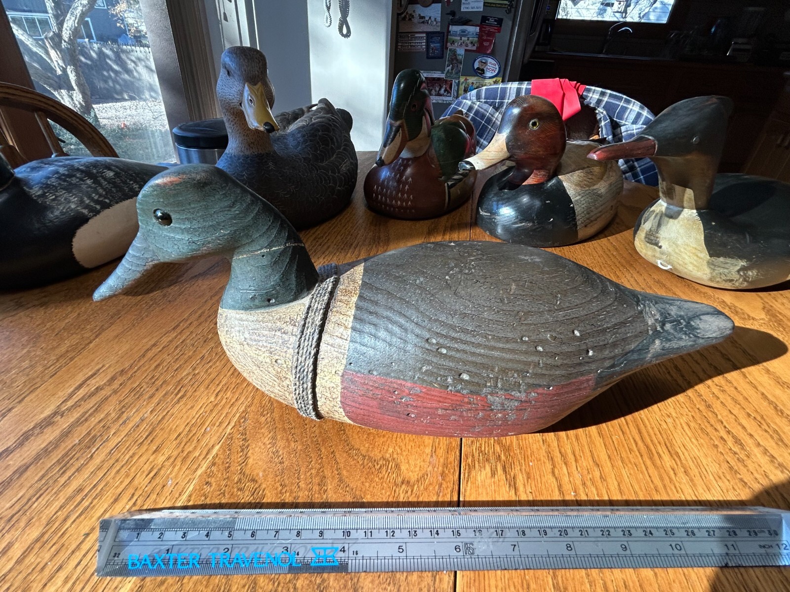 Excellent Condition Hand Crafted Wood Wooden Duck Decoy Folk Art Signed by White