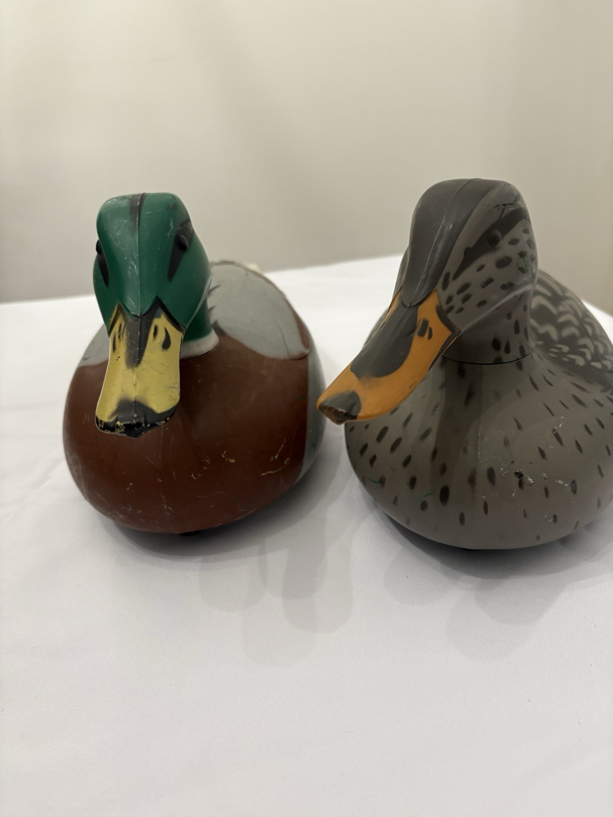 D-9 Victor Duck Decoy Mallard Pair Vintage 1967 Male/Female Woodstream Co USA