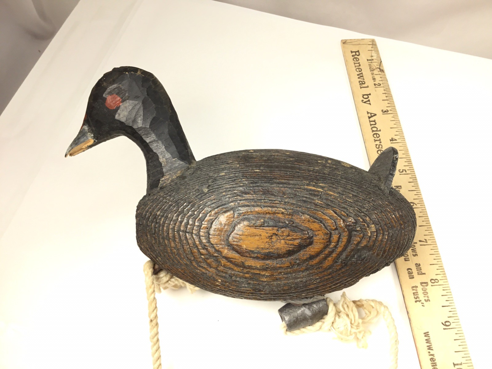 Vintage Wooden Duck Decoy w/ weight