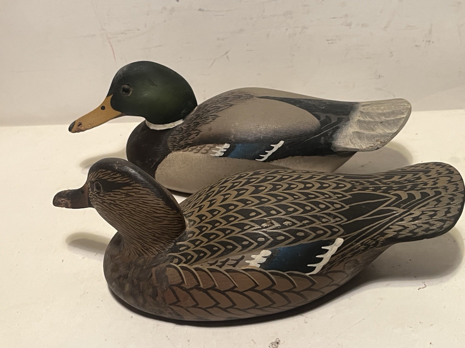 william cranmer half size mallard pair duck decoys vintage 1975