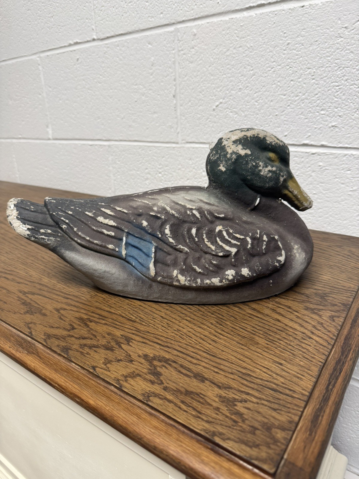 Vintage Victor Tru-Life Animal Trap Co. Paper Mache Mallard Drake Duck Decoy