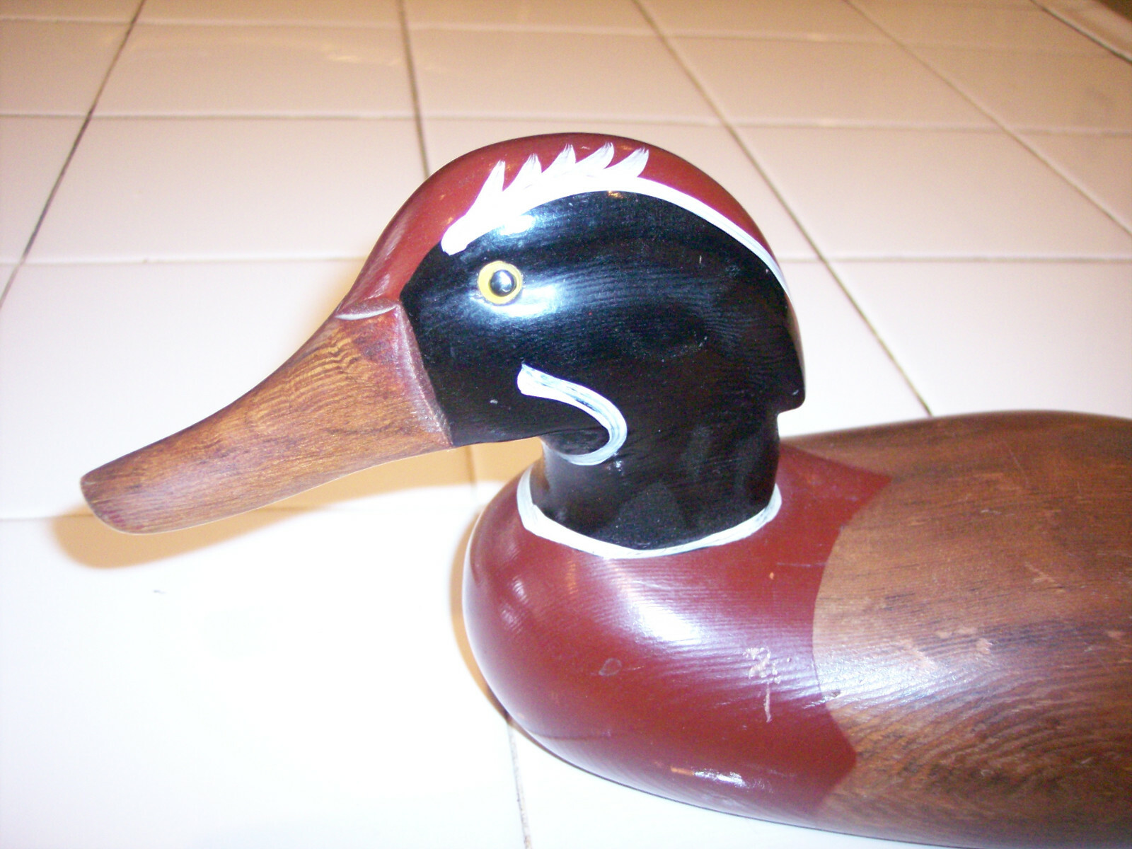 EXCELLENTLY HANDCRAFTED SOLID WOOD COLLECTIBLE 15in DECOY MULTIPLE SPECIES DUCK