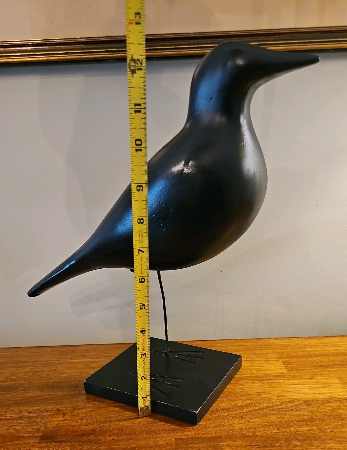 Vintage Crow Decoy, Hand Made, Solid Wood