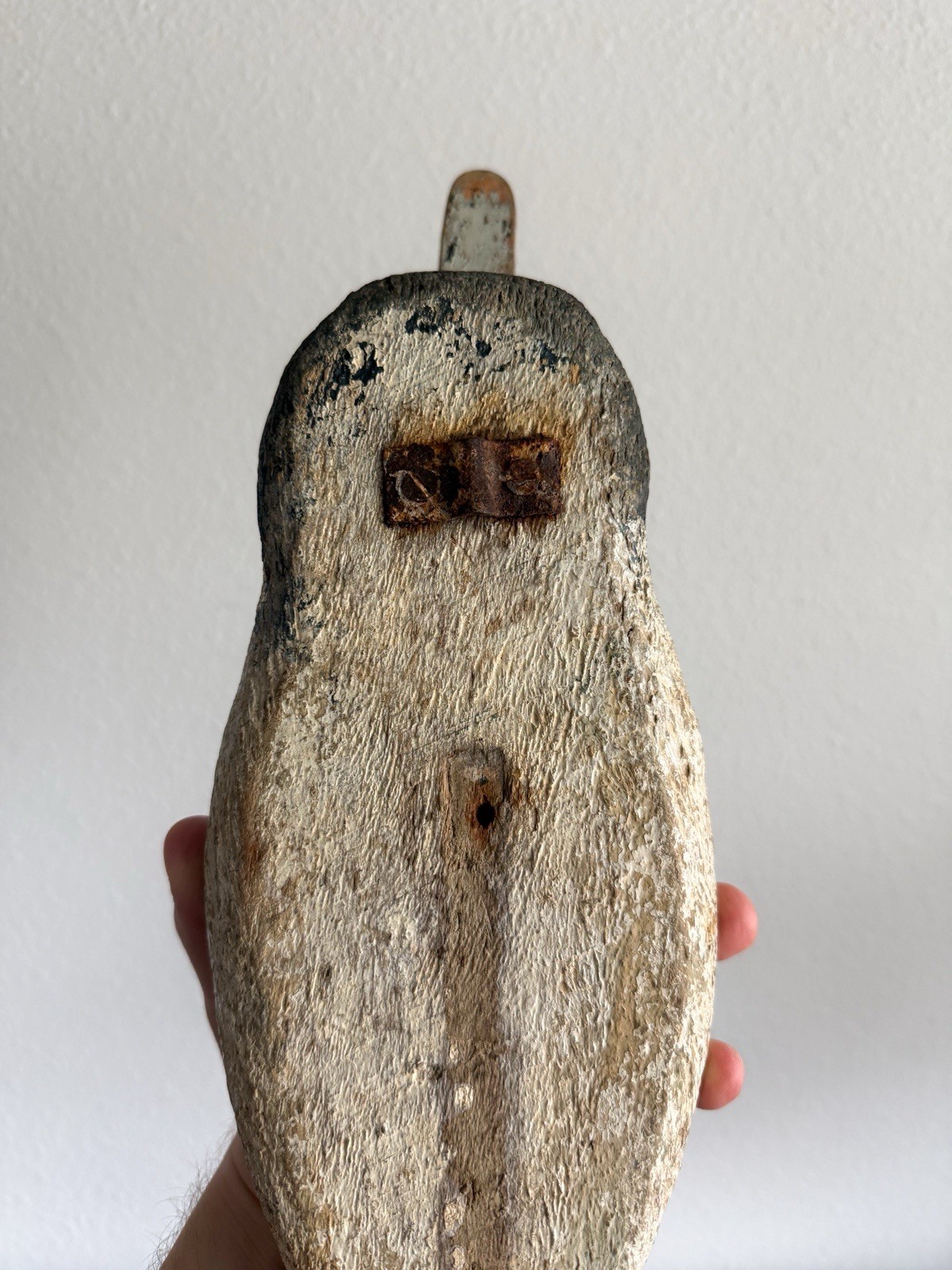 Antique Victor Animal Trap Company Wood Hand Carved and Painted Duck Decoy