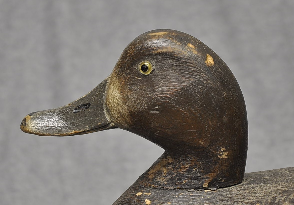 BEN SCHMIDT RED HEAD HEN duck decoy HUNTING CONDITION ORIG. PAINT AGE CRACKS