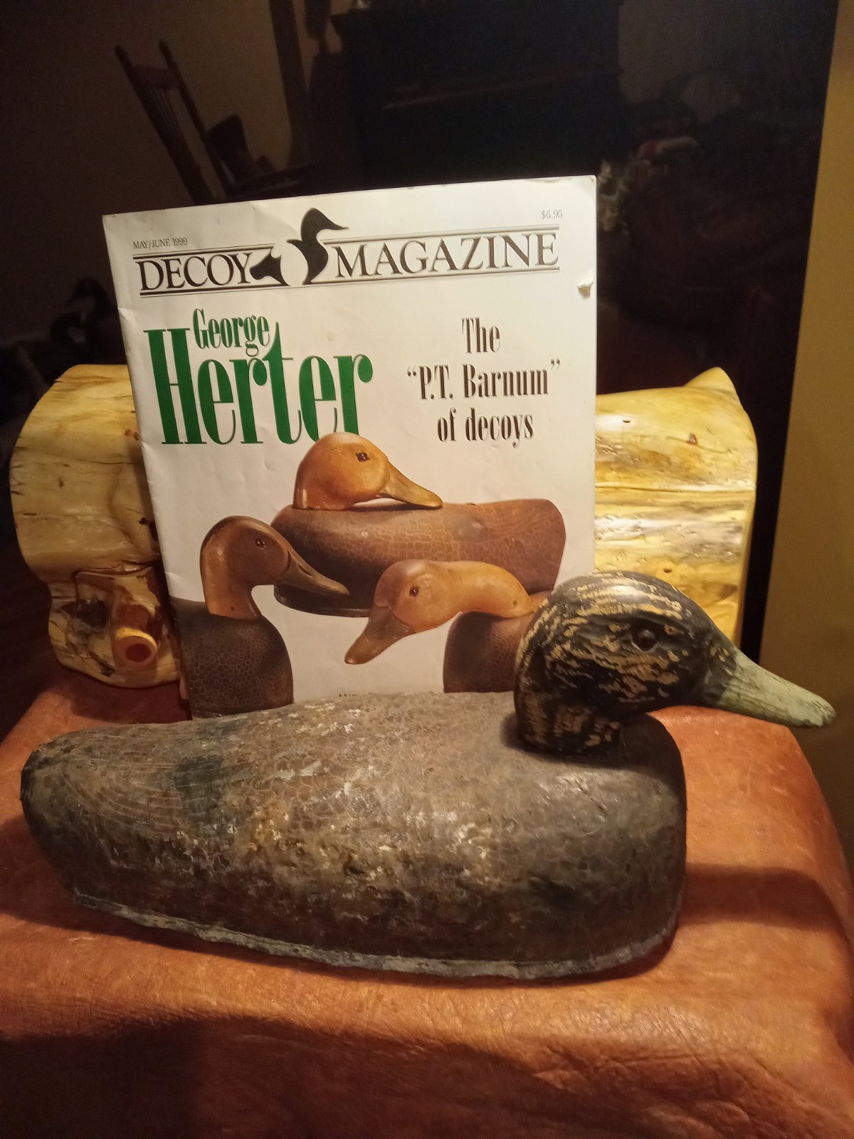 Vintage Herters Canvas Ink Cloth over Cork “Market Hunter” Bluebill Decoy