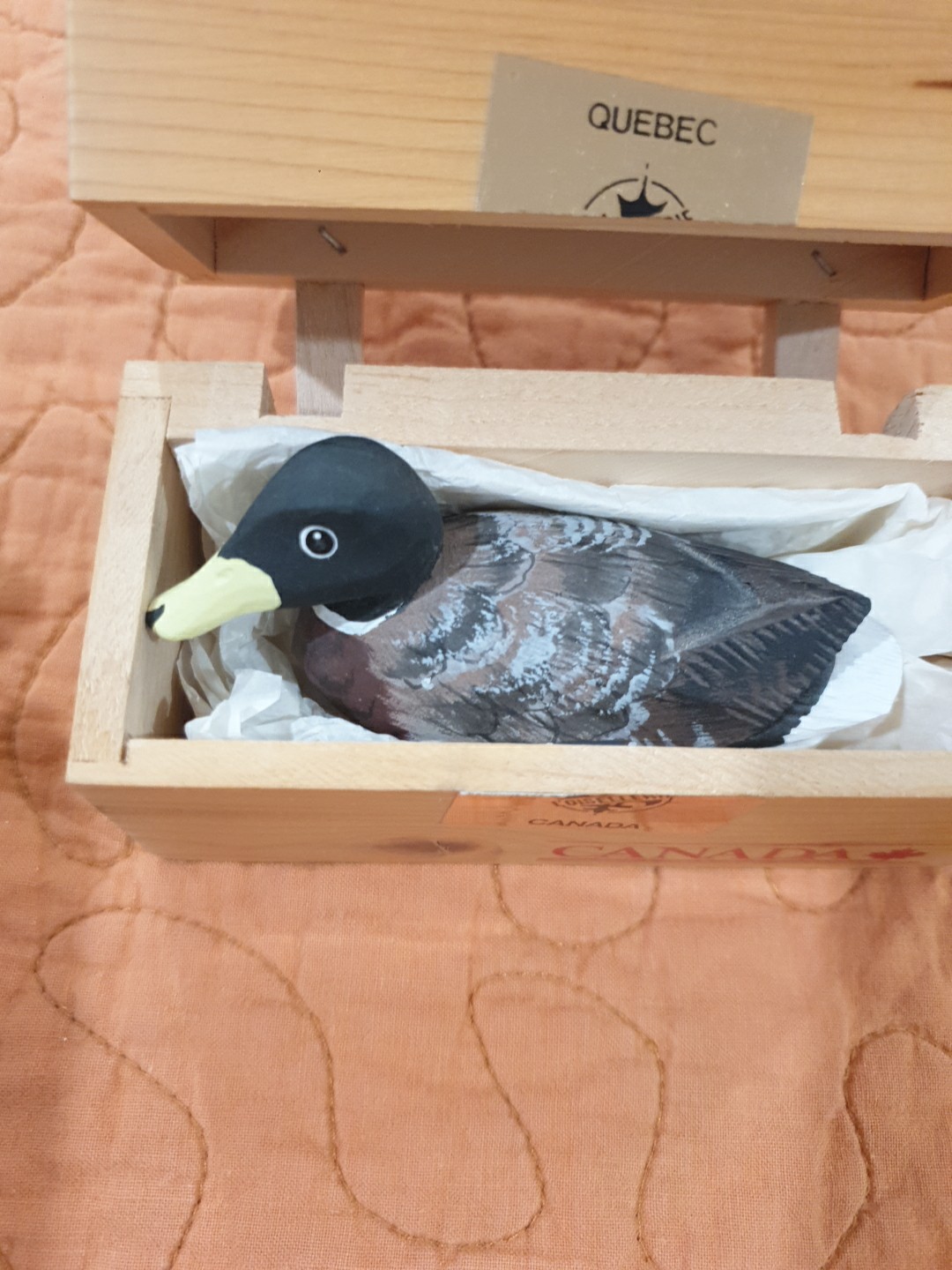 Vintage Robert Toussaint Quebec Miniature Goose Decoy