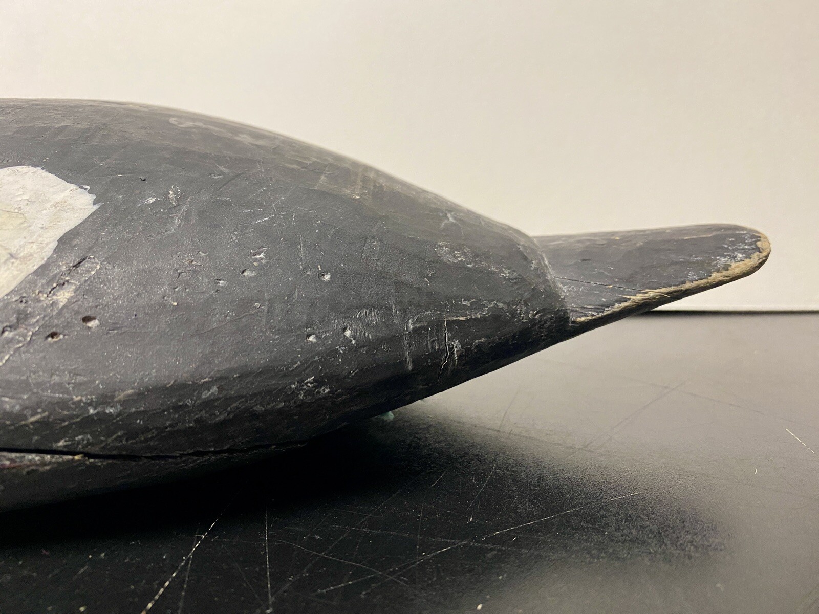 White-winged Scoter Duck Decoy, Vintage, Wood, Nailed in Head Set, Unsigned