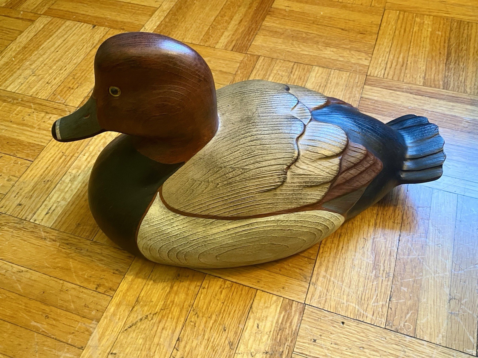 Artist Signed Tom Taber Ducks Unlimited Redhead Duck Decoy Medallion