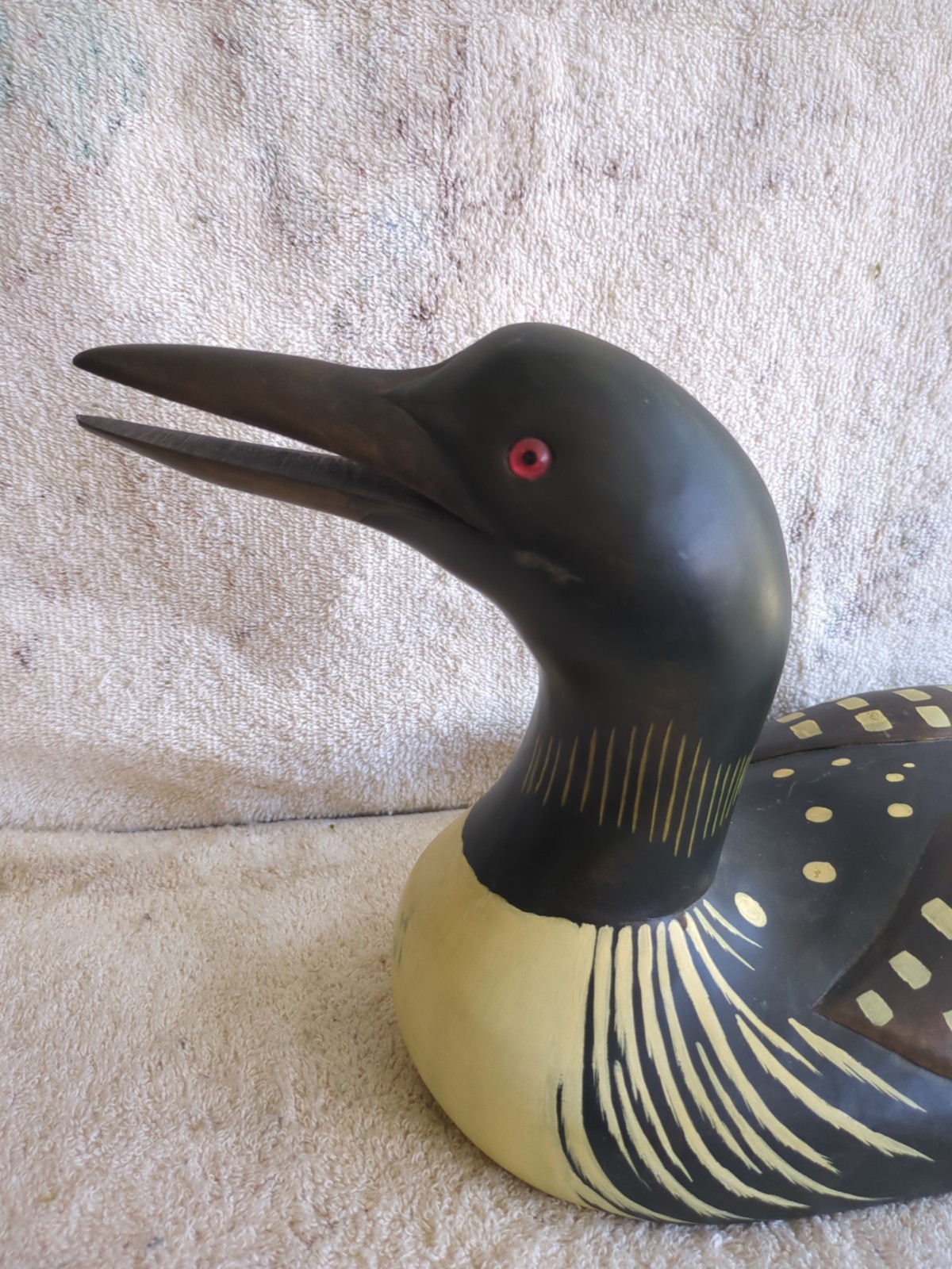DUCKS UNLIMITED WOODEN LOON DECOY LAC LA CROIX COLLECTION 1986-1987 #260