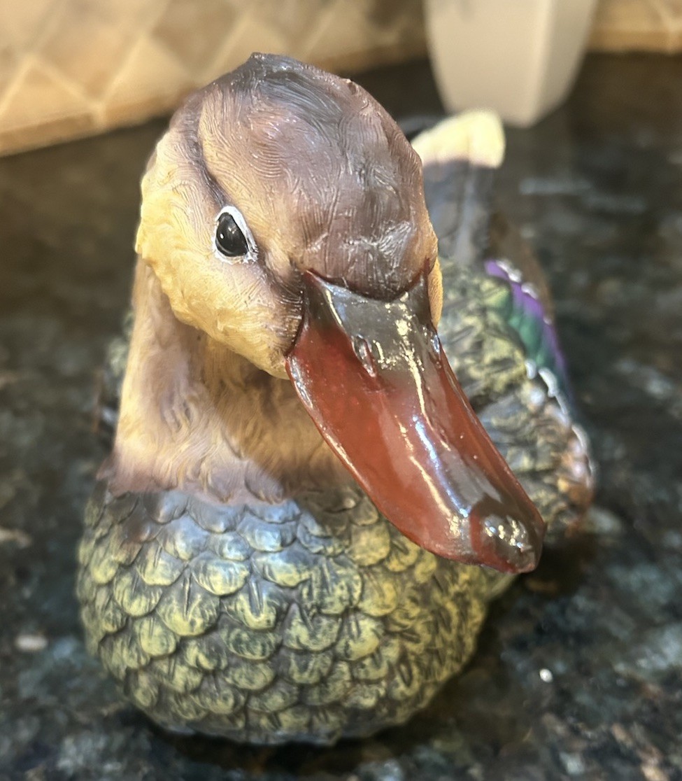 Vintage Resin Mallard Duck Decoy Figurine Decor Accent