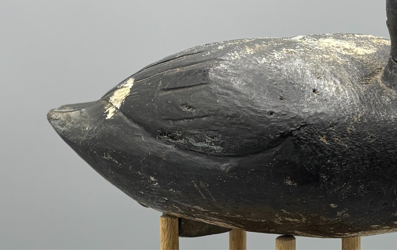 *QUEBEC* ORIGINAL PAINT *UNUSUAL* BLUEBILL ANTIQUE DUCK DECOY
