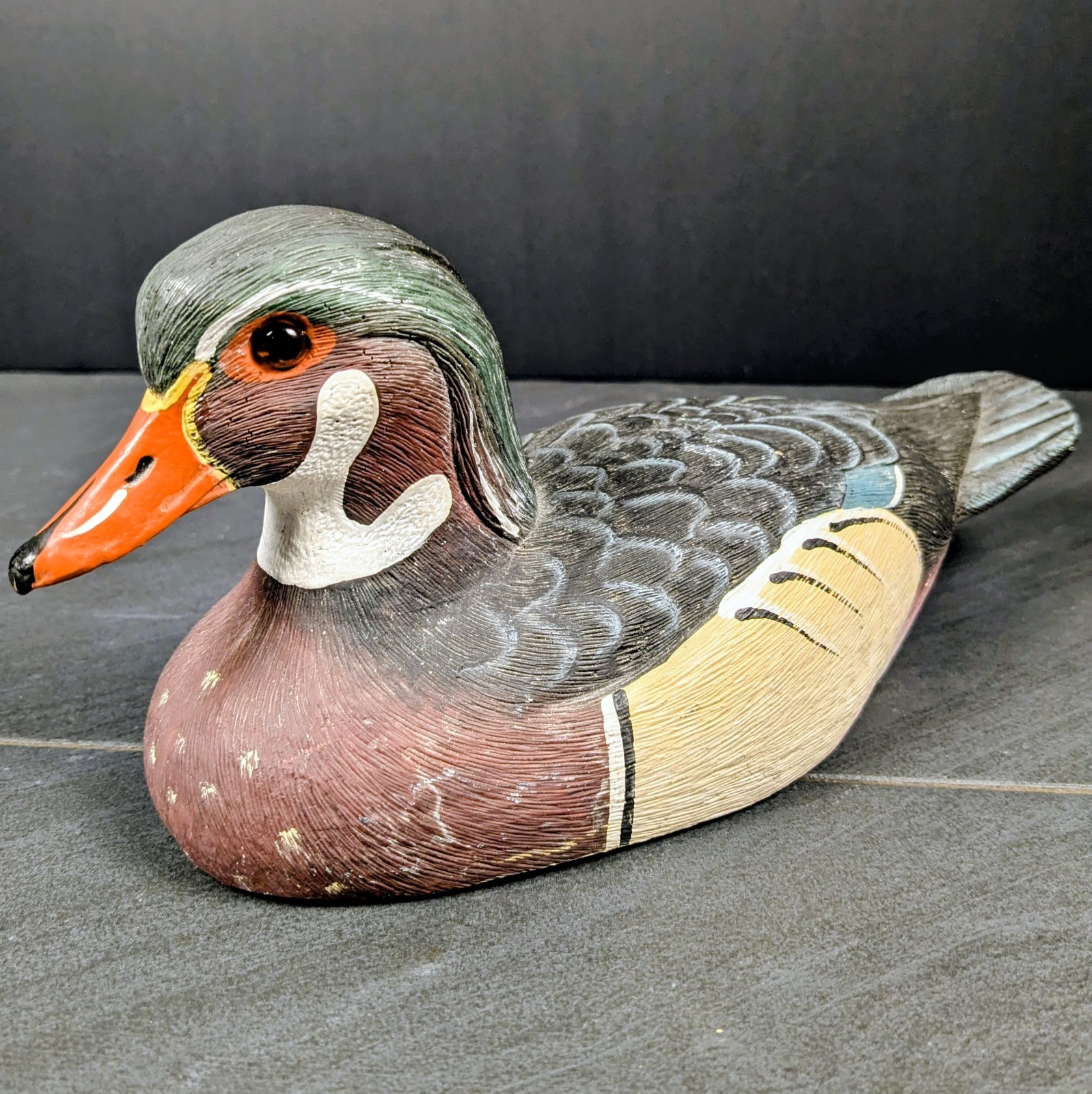 Vintage Signed Wood Duck Drake Decoy 1988 S Stilley Folk Art Duck