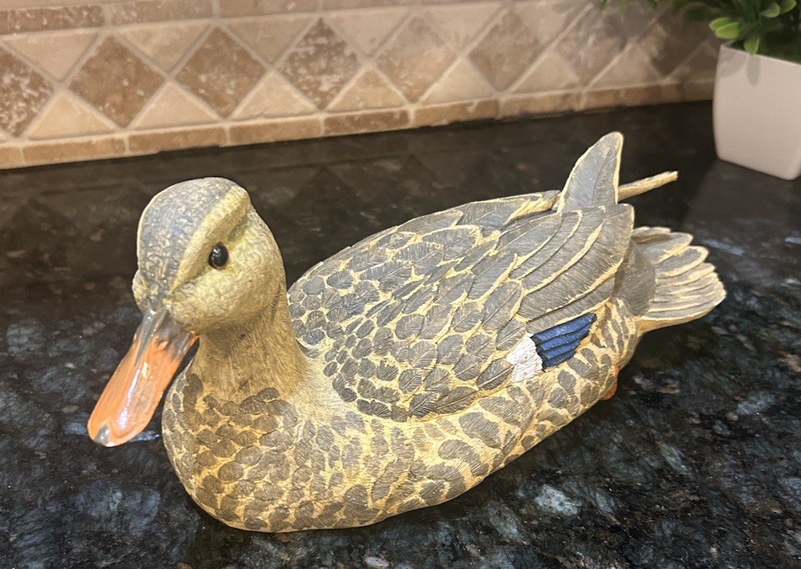 13″ Sam Nottleman Loon Lake Decoy Mallard Hen Duck Resin Sculpture Figurine