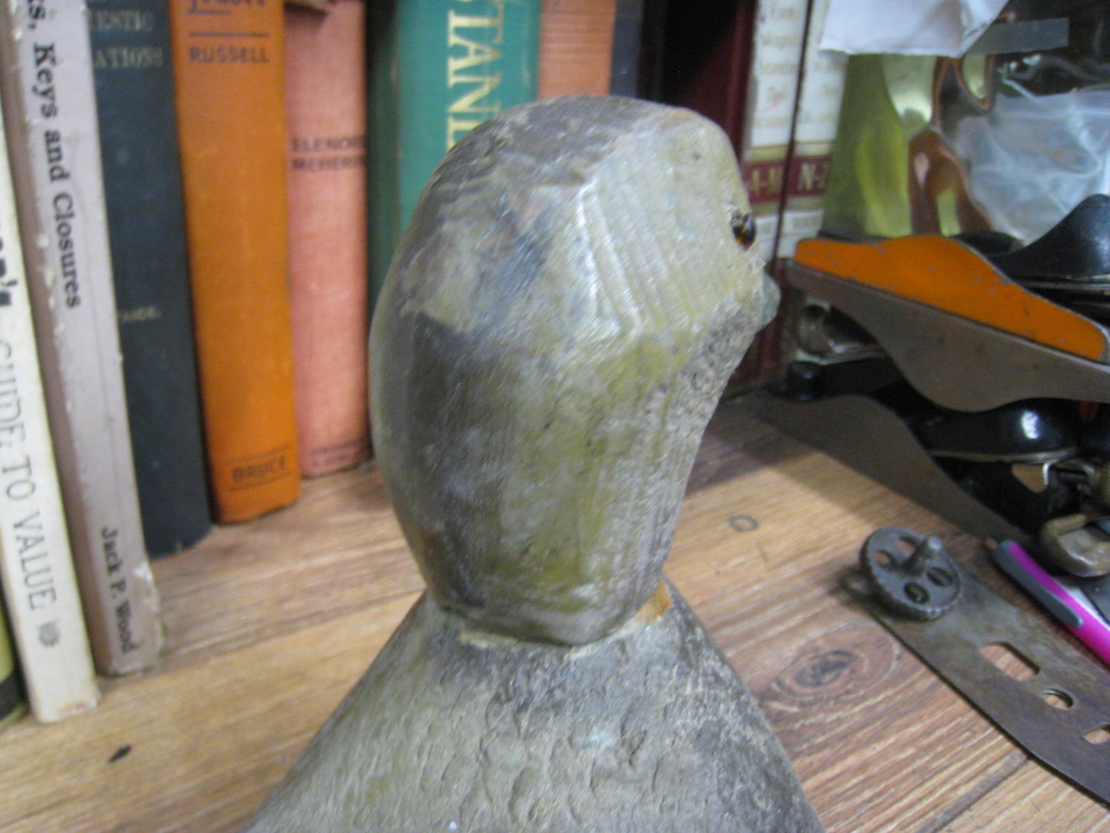 Original 1950s Wooden Mallard Hen Duck Decoy VICTOR GLASS EYES WORKING HUNTING