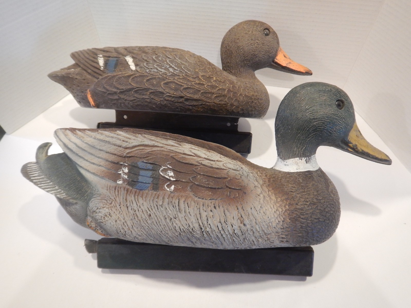 Vintage Flambeau Mallard Drake & Hen Duck Decoy Cabin Decor USA (L19)