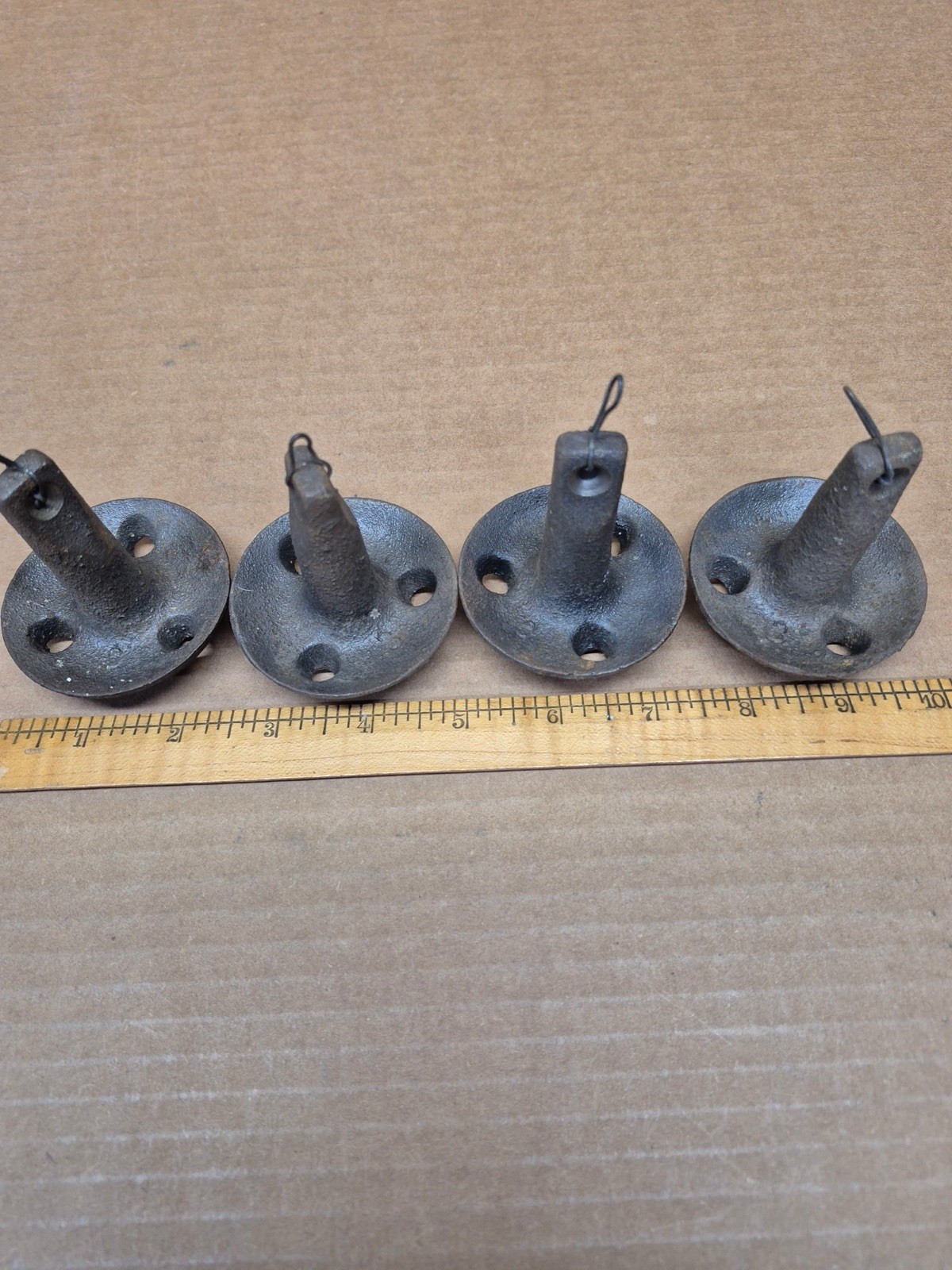 4 Vintage Duck Decoy Mushroom Anchor Cast Iron 8 OZ Decor