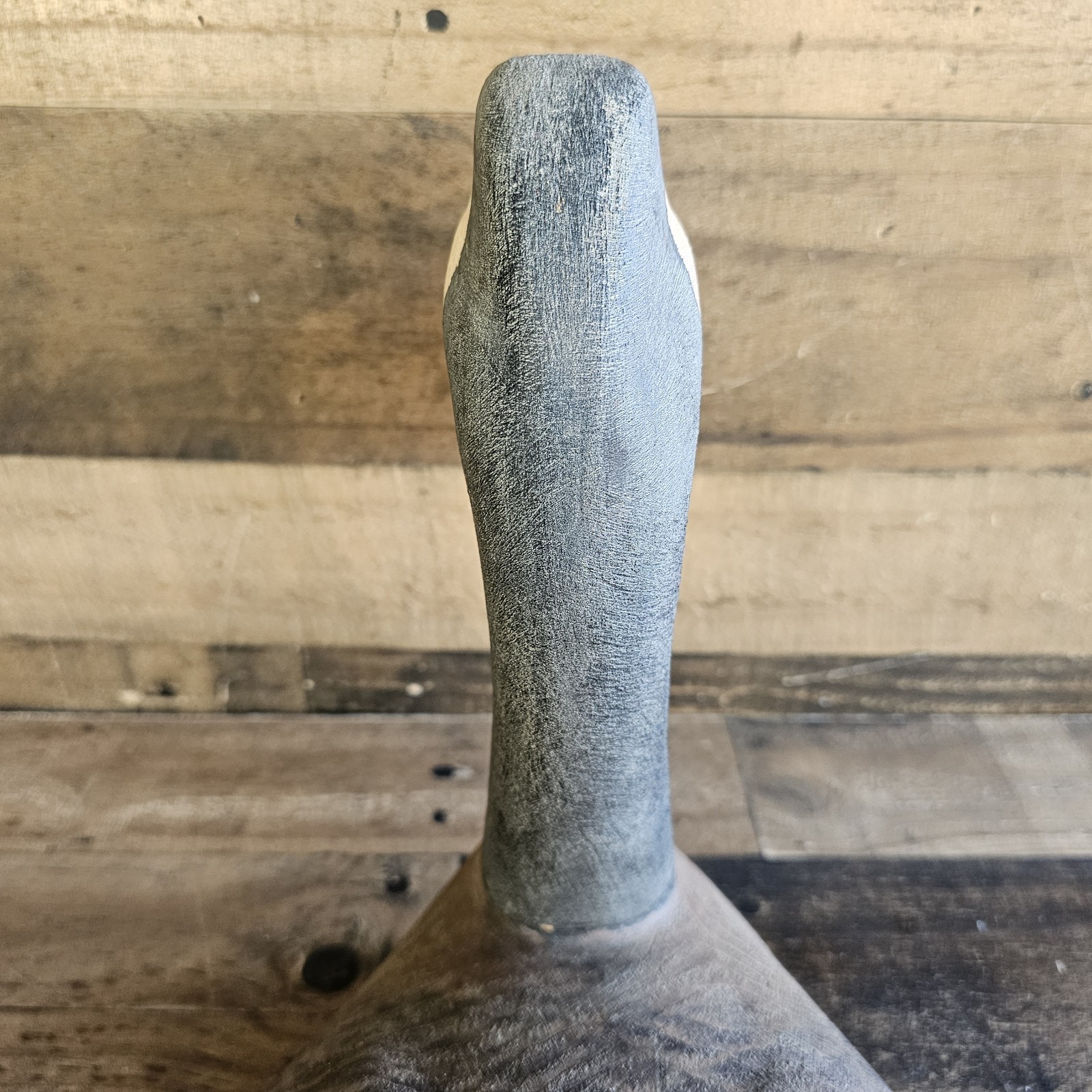 Vintage Carved Wood Canadian Goose Decoy Signed RJK
