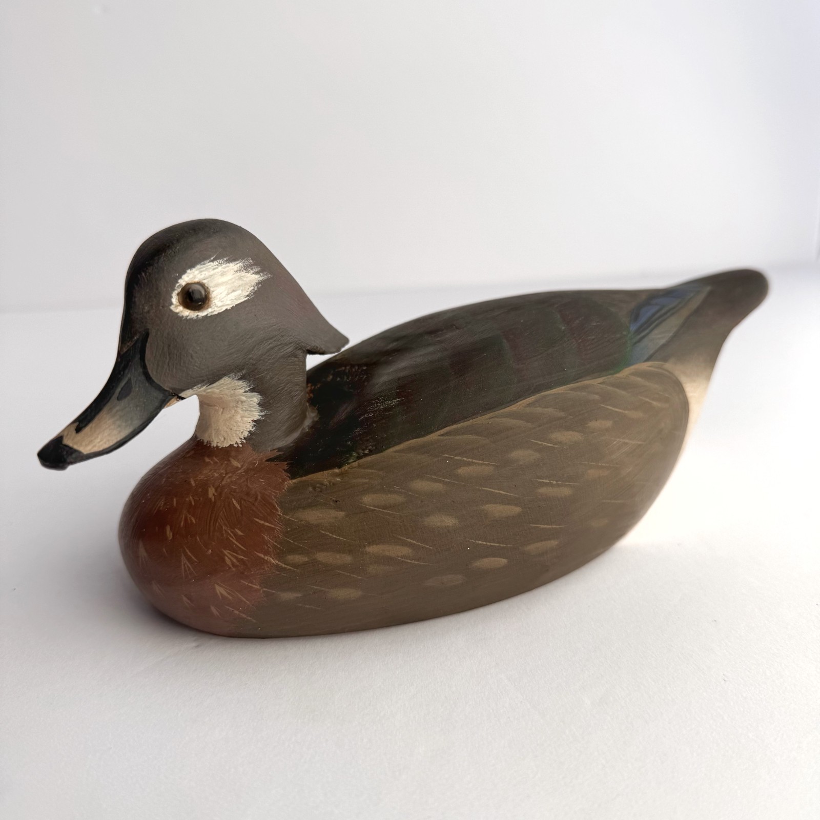 1969 Dan Brown Carved Wooden Duck Decoy Salisbury Maryland Signed & Dated