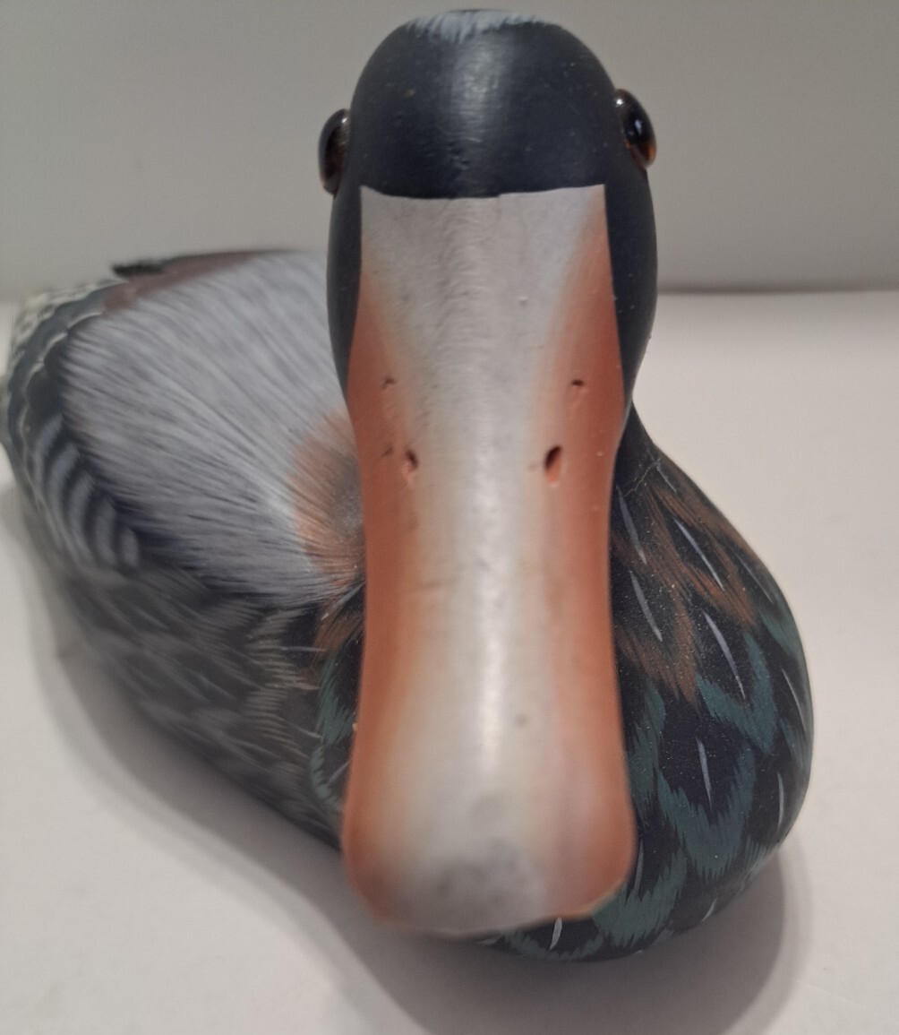 Vintage Colorful Hand Carved Duck Decoy Made In People’s Republic of China