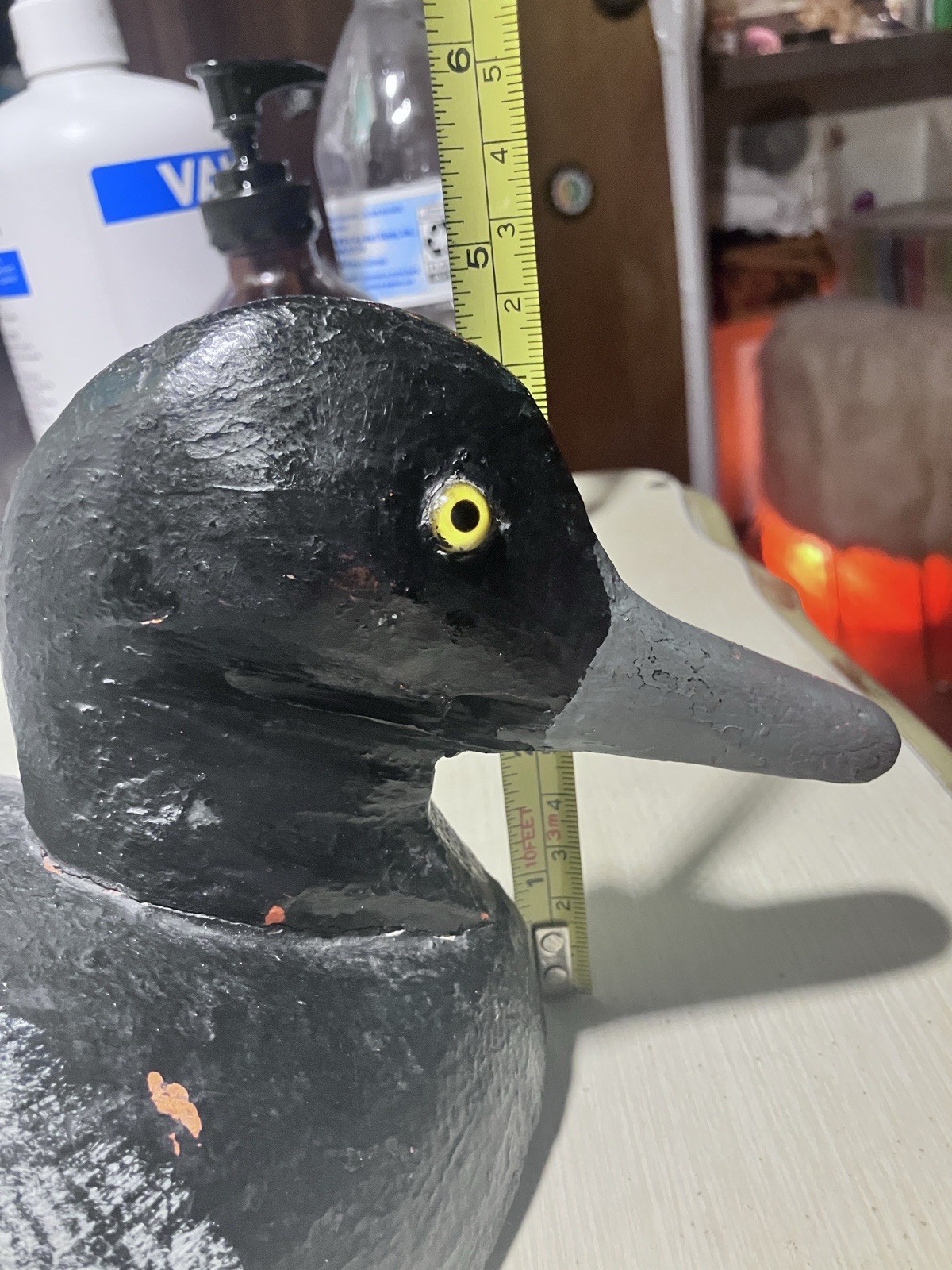 Hall Blue Bill Wood Duck Decoy Solid Body Antique Vintage ca. 1930