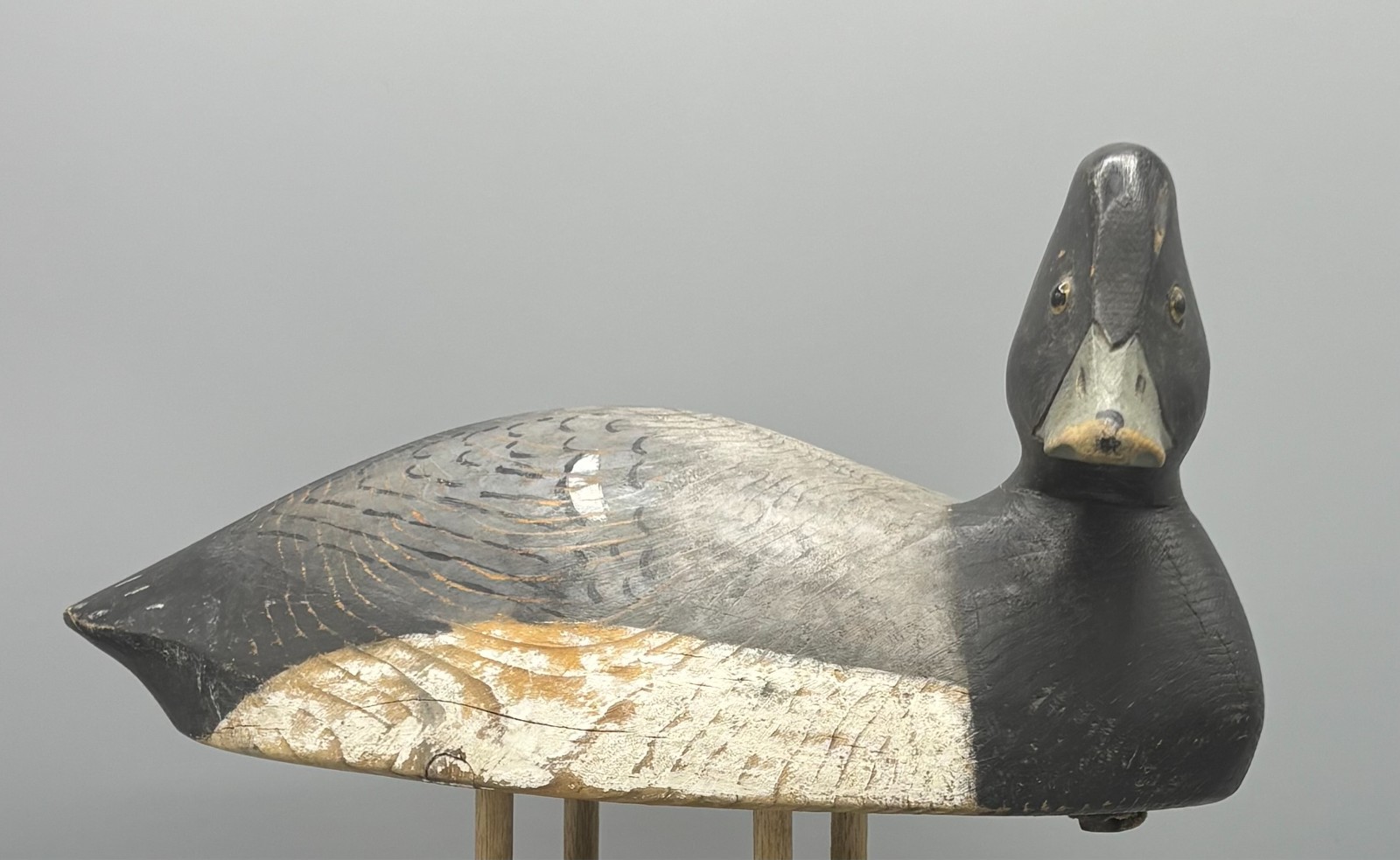 *ORIGINAL PAINT* HAROLD WILKINS (1877-1965) OWEN SOUND BLUEBILL VINTAGE DECOY