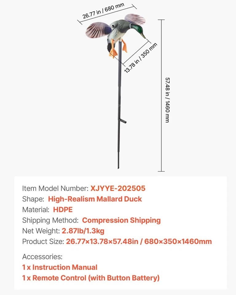 Spinning Wing Motion Duck Decoy Outdoor Realistic Teal Decoys for Hunting