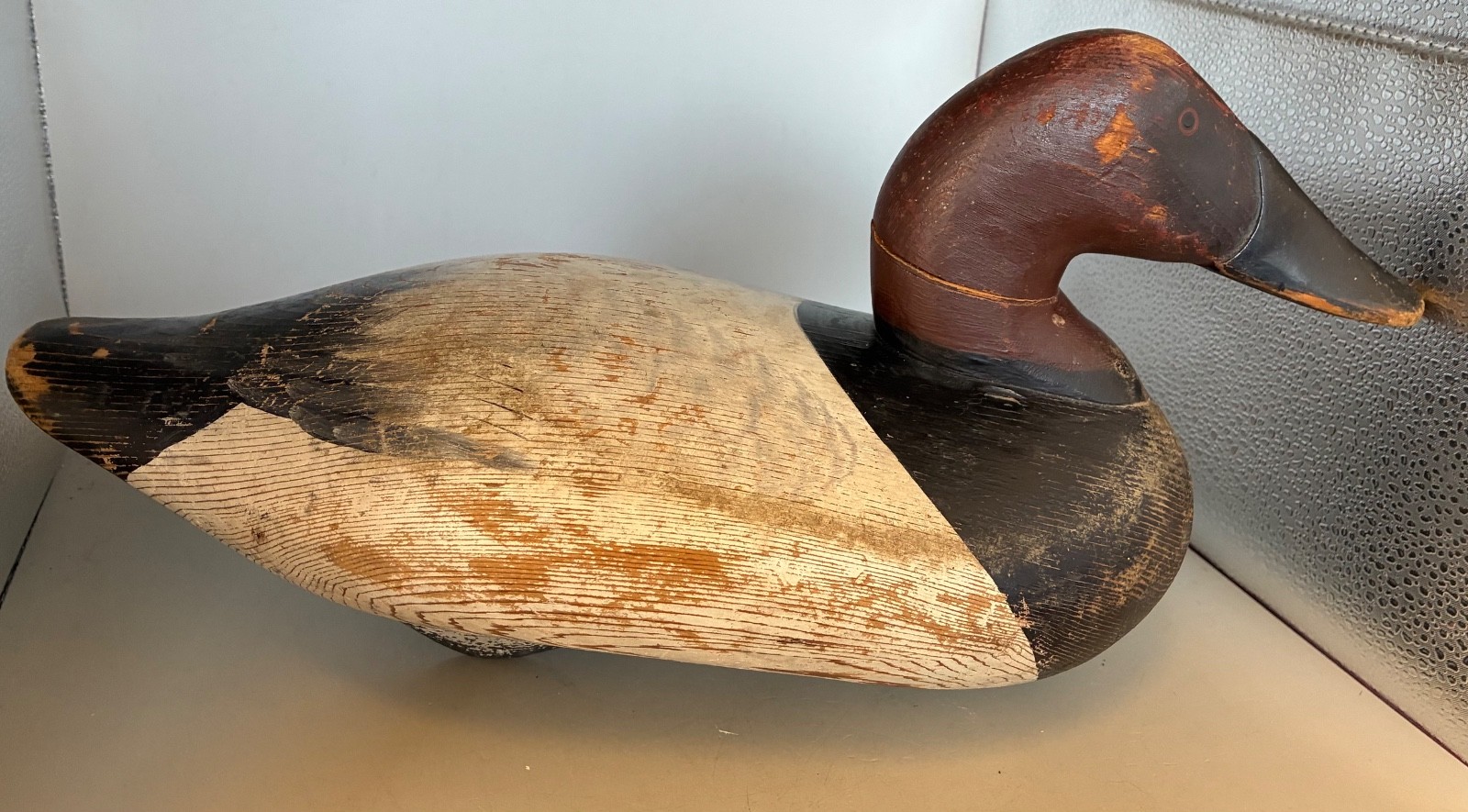Vintage 1940s Maryland Madison Mitchell? Red Head Working Duck Decoy