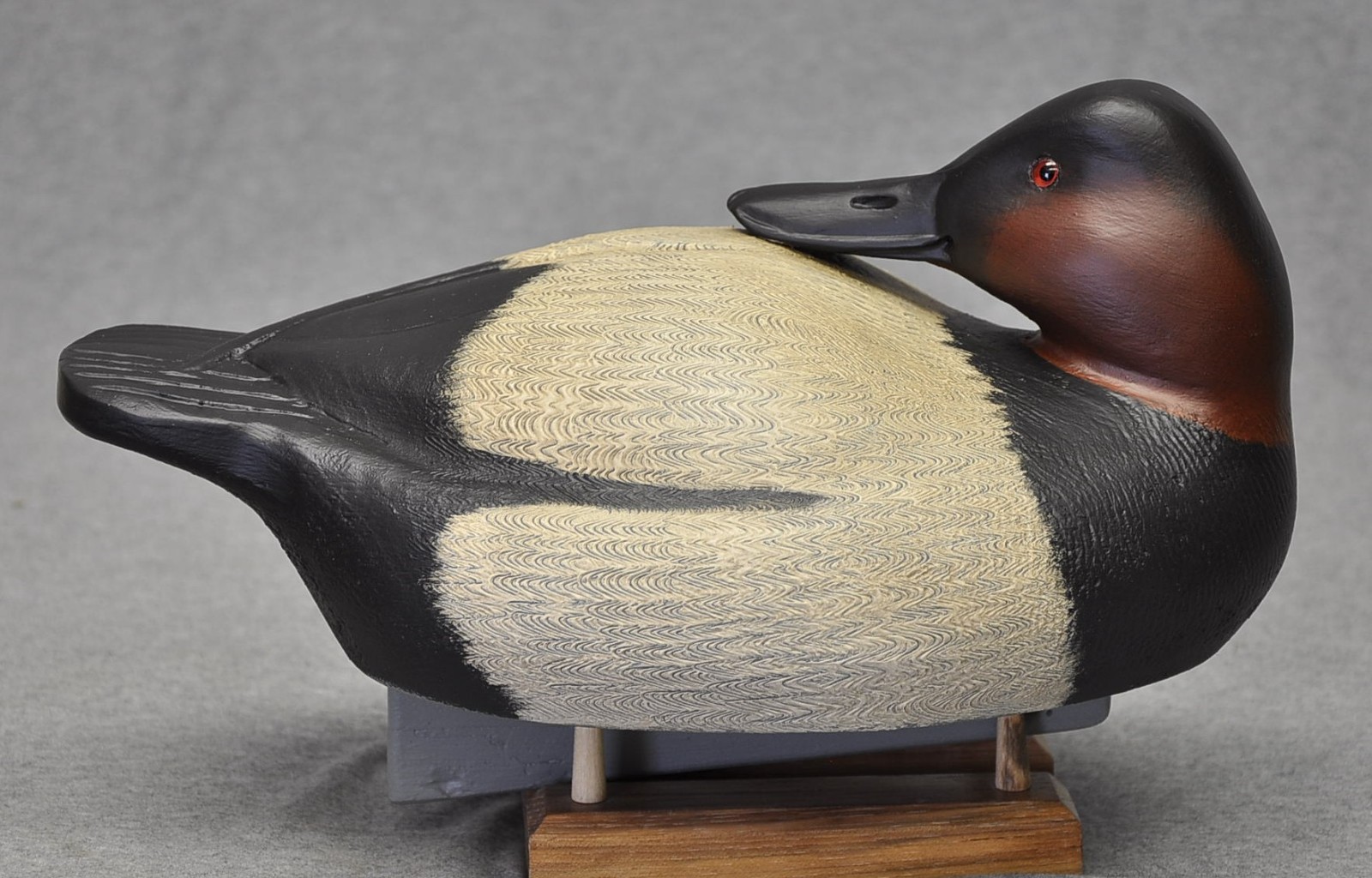 Jim Kelson style canvasback sleeper drake duck decoy by Darkfeather Freedman OP