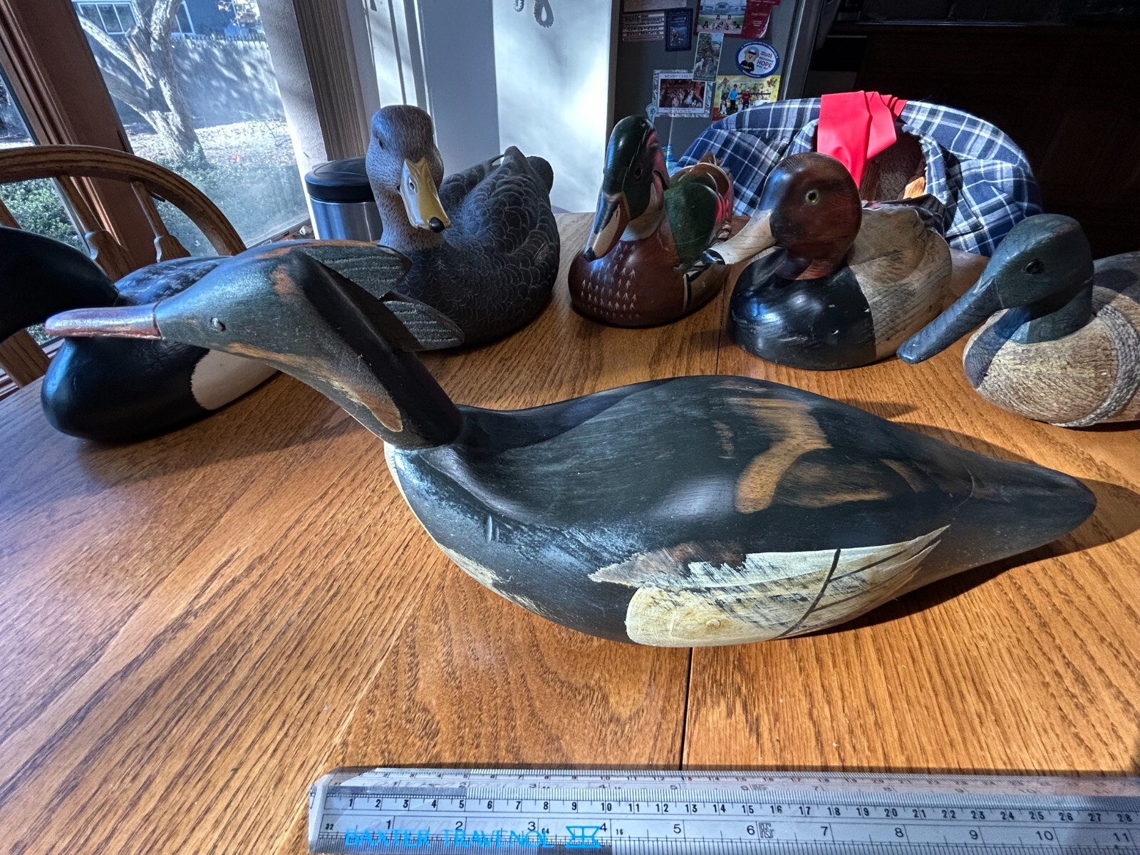 Excellent Condition Hand Crafted Wood Wooden Duck Decoy Folk Art Signed Artist