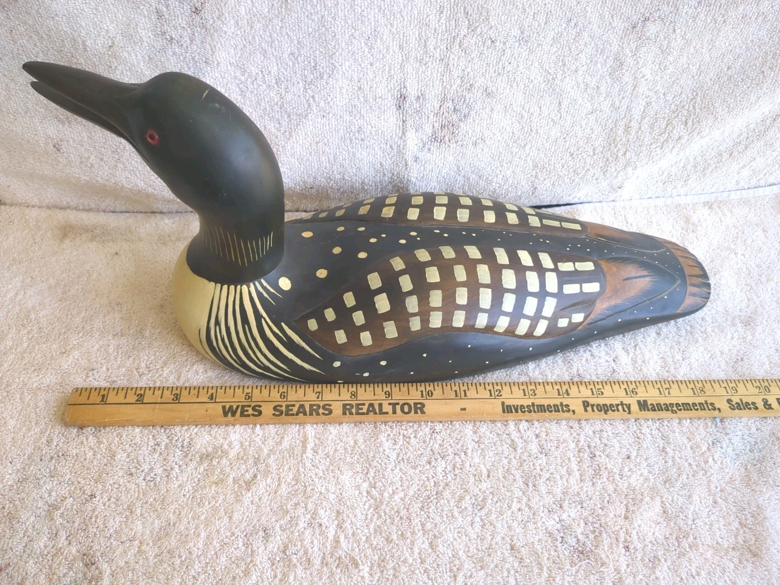 DUCKS UNLIMITED WOODEN LOON DECOY LAC LA CROIX COLLECTION 1986-1987 #260