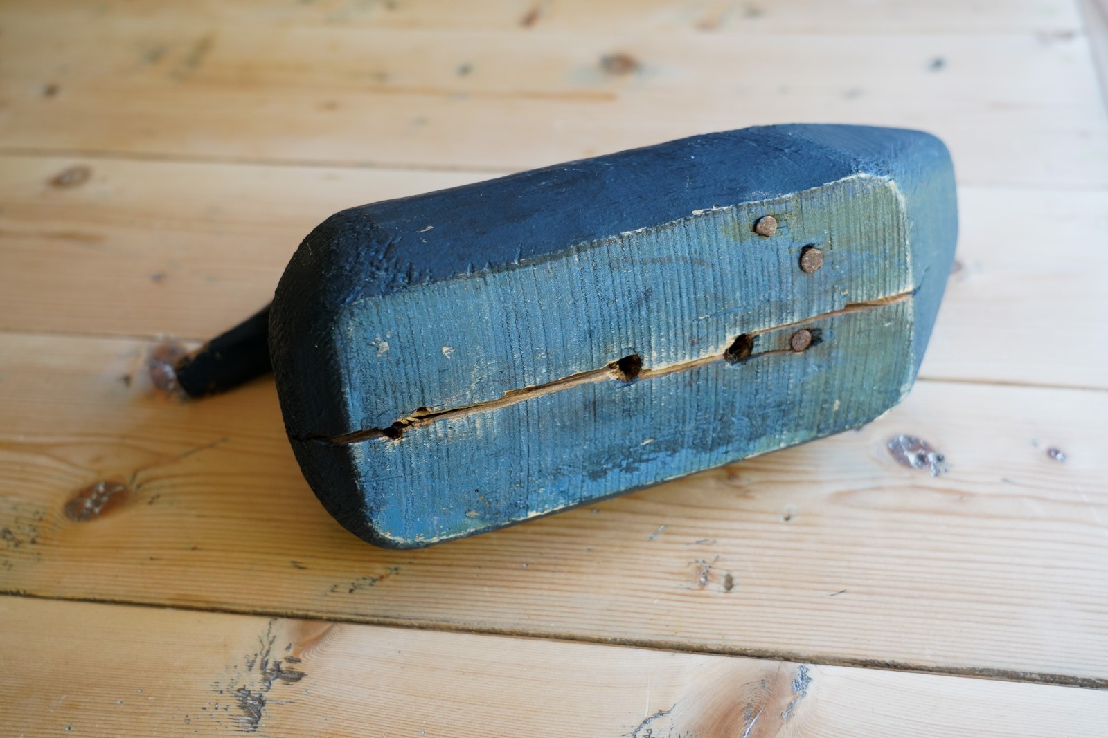 Antique Genuine Hand Made Blue Duck Decoy B8