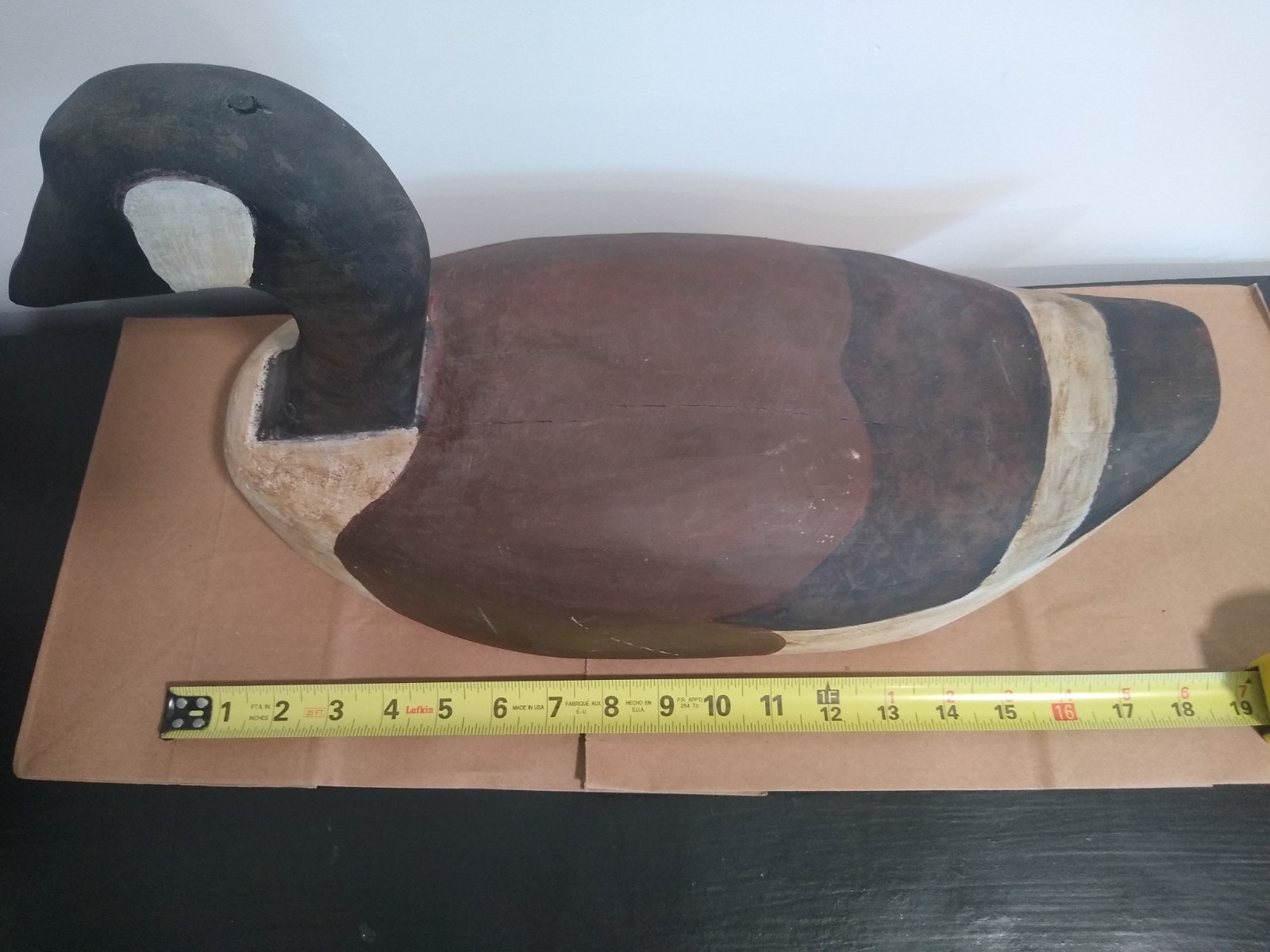 Carved Wooden Canada Goose Decoy