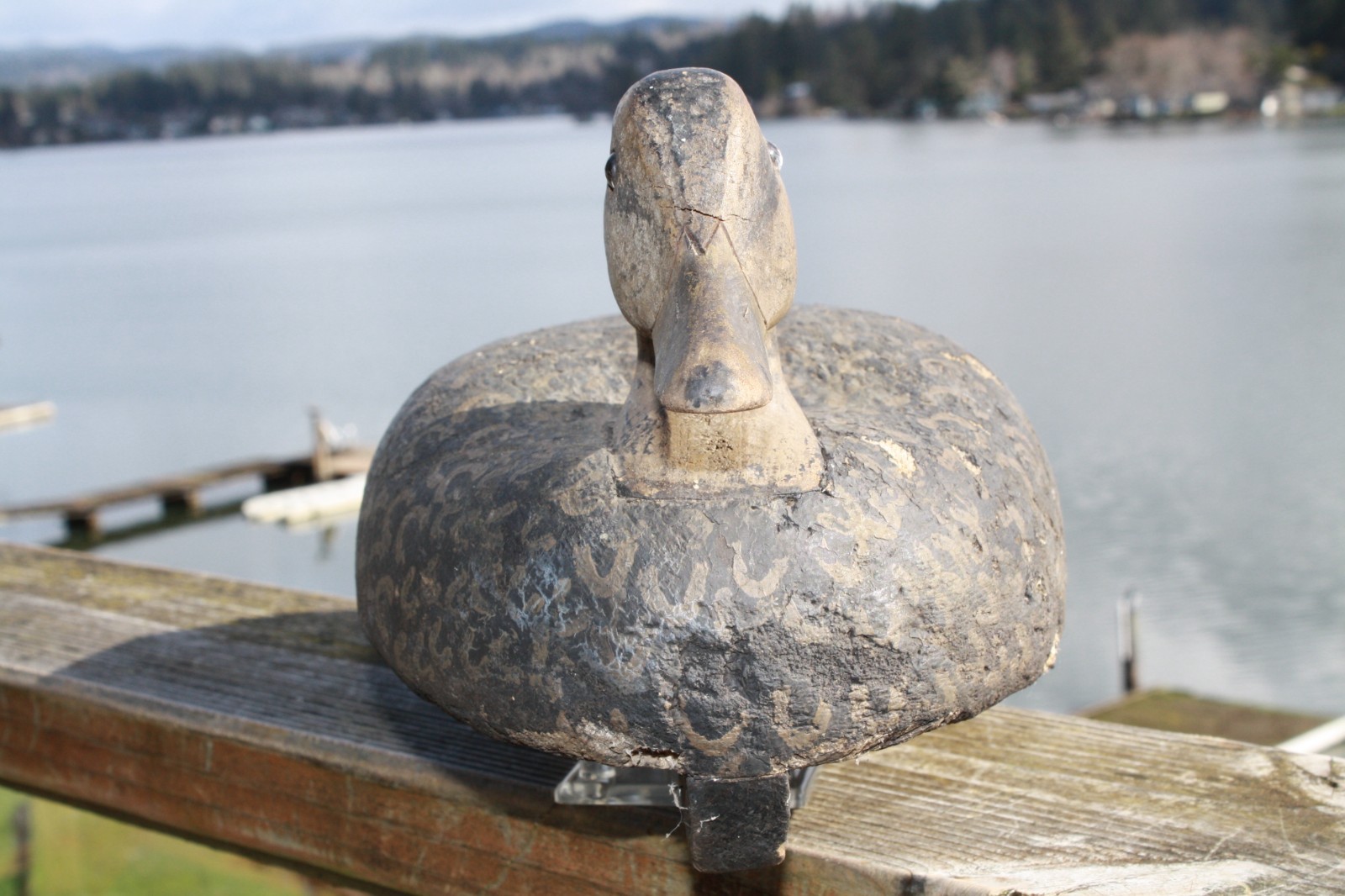 Black Duck decoy Wildfowler?, Glass eyes, cork body, repaint.