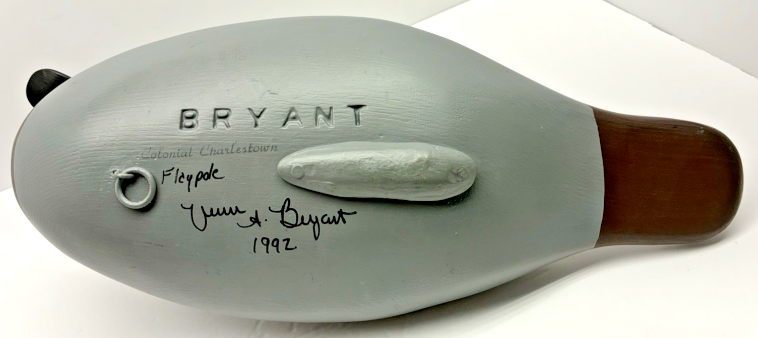 1992 Signed Stamped Vernon Bryant Canvasback Hen Decoy Vintage Havre De Grace MD