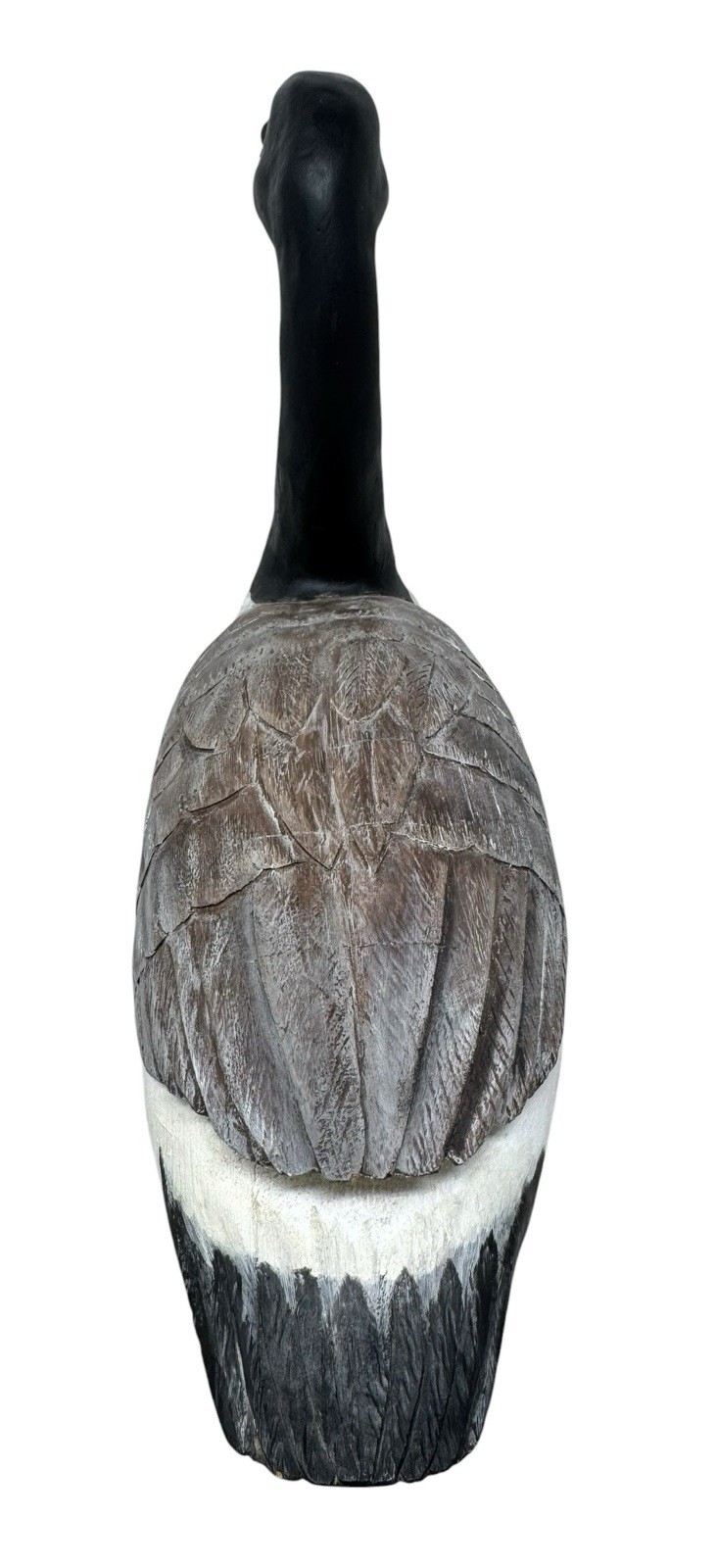 1990 Paddy Gregg Hand Carved Wood Canadian Goose Decoy w/Glass Eyes