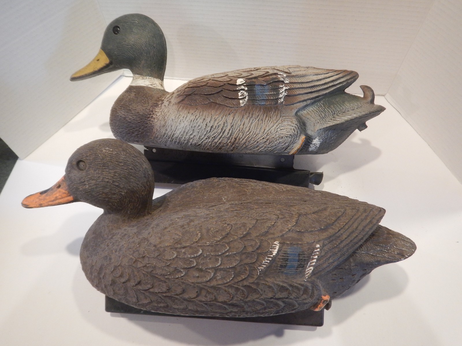 Vintage Flambeau Mallard Drake & Hen Duck Decoy Cabin Decor USA (L19)