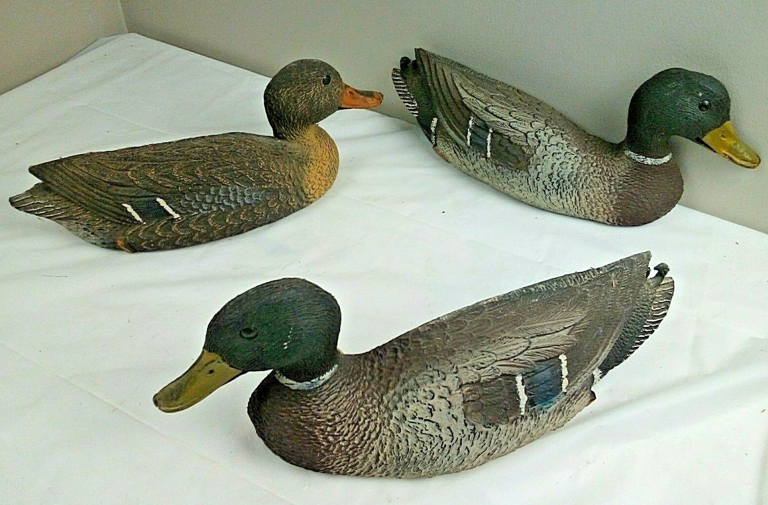 3 Vintage Carry Lite Duck Decoy Modified Wall Hanging Figures,Milwaukee