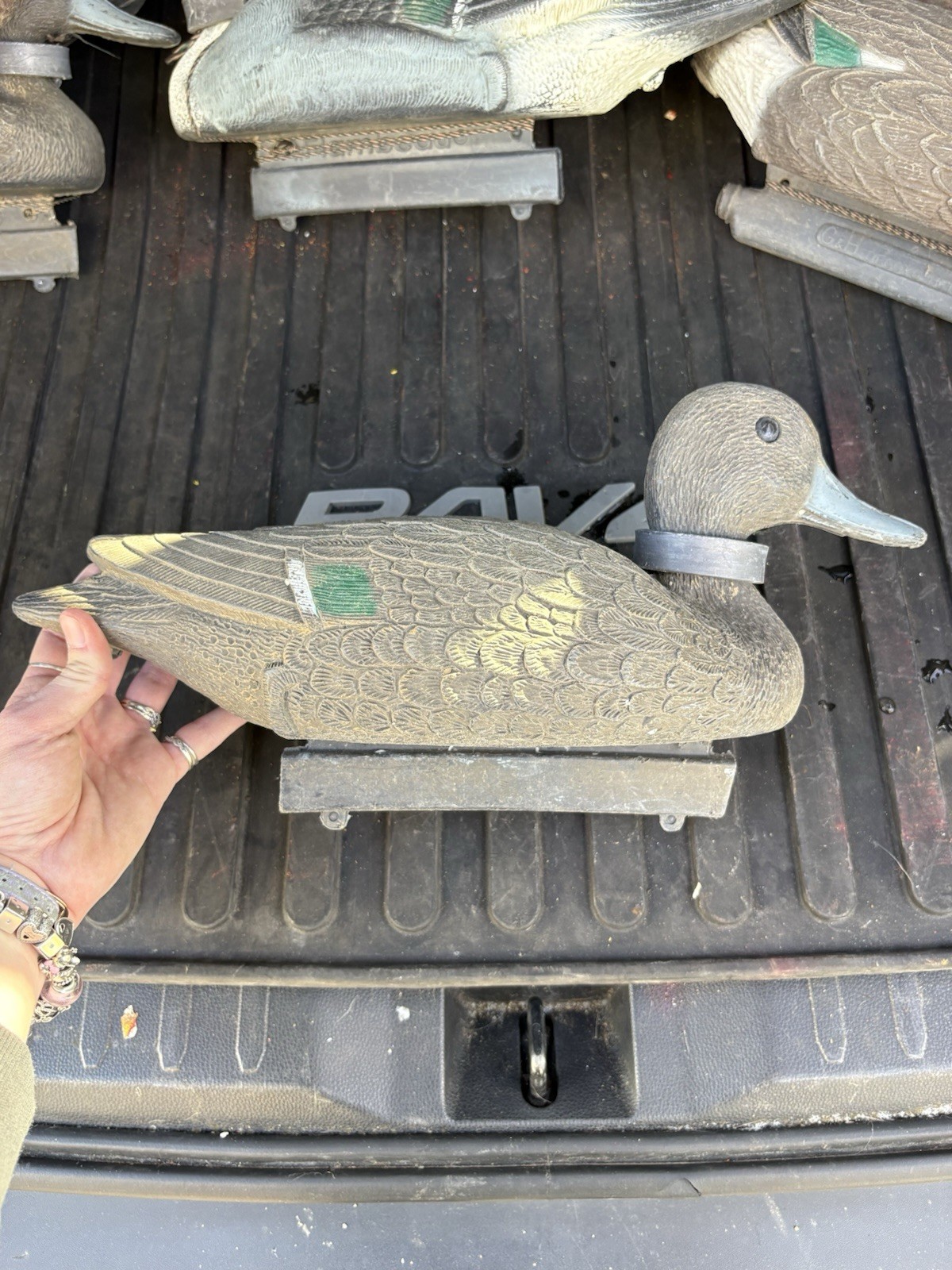 Flambeau Floating Mallard Duck Decoys w Line & Anchor Female Made In USA Decor