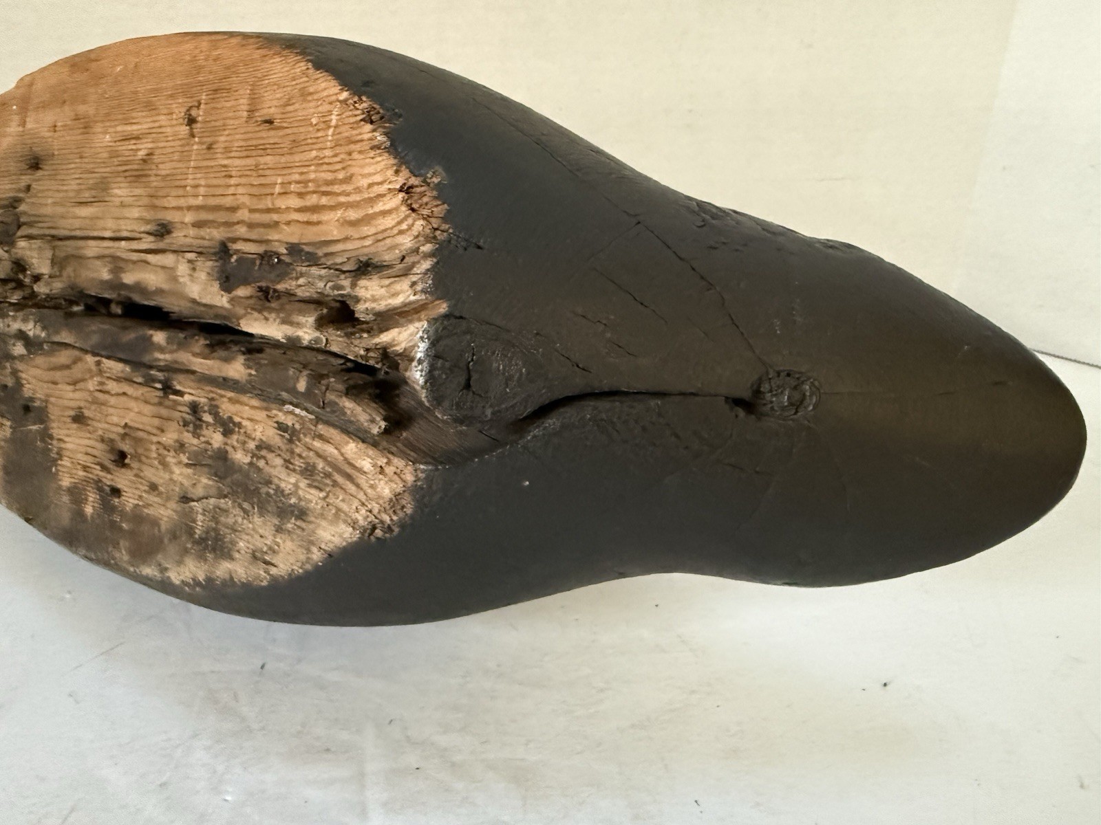 Black Duck Decoy – Joe Lincoln Style, Glass Eyes, Turned Head, Repaint, Unsigned
