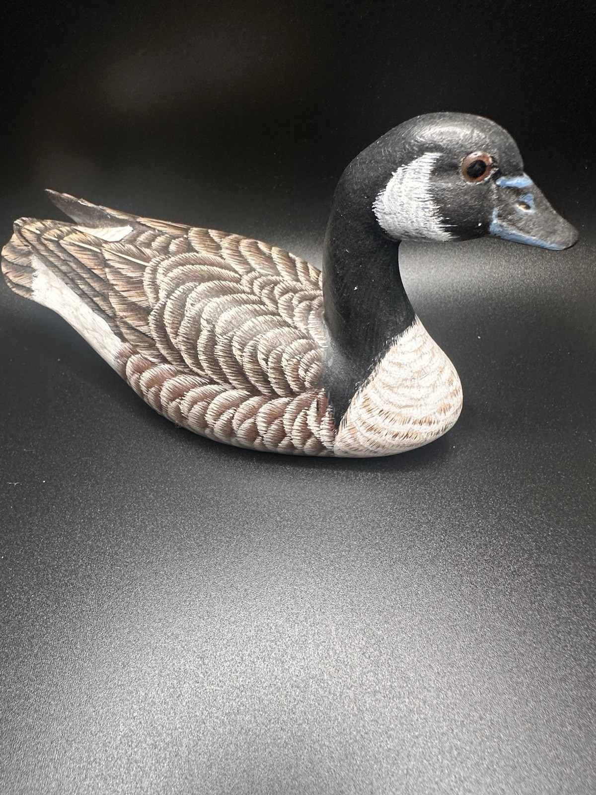 Vintage Canada Goose Miniature Decoy Hand Carved Wood Folk Art Ward Style Rare