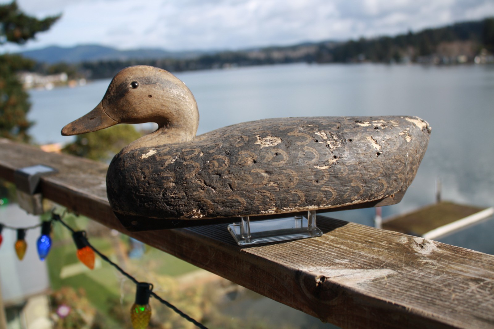 Black Duck decoy Wildfowler?, Glass eyes, cork body, repaint.