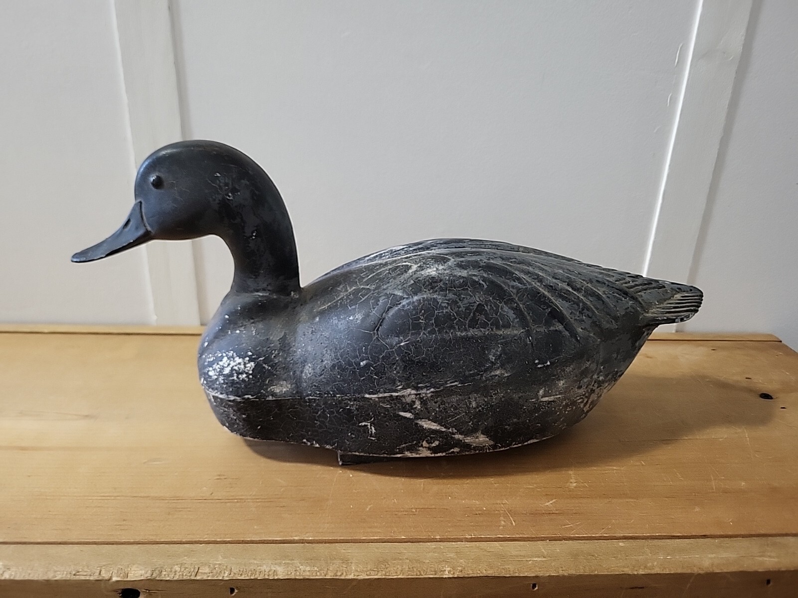 Vtg Gatx Feather Lite Black Grey Duck Decoy Sits Flat 14.5″