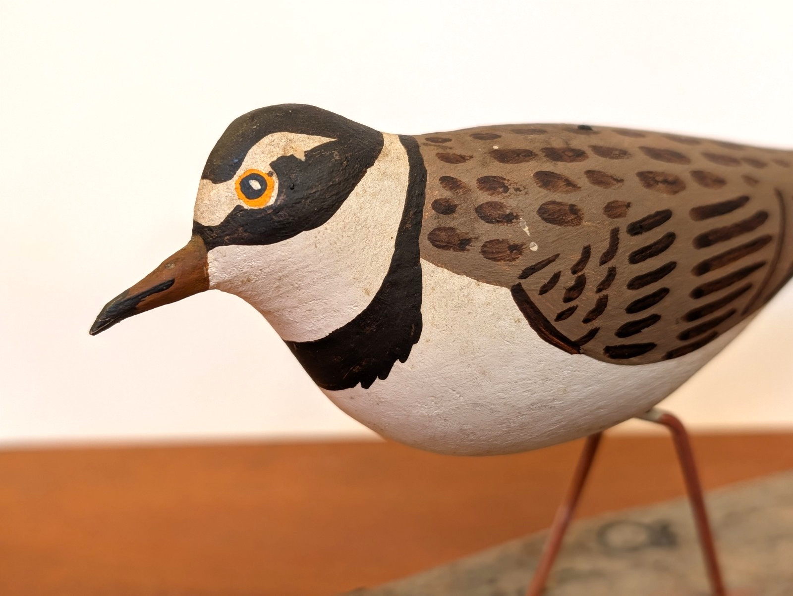 VTG Hand Carved Wood Shore Bird Decoy Semipalmated Plover Signed John Day